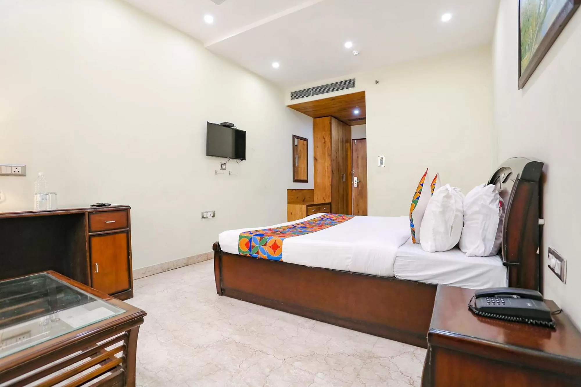 TV and multimedia, Bed in FabHotel F9 NSP - Near Pacific Mall Pitampura