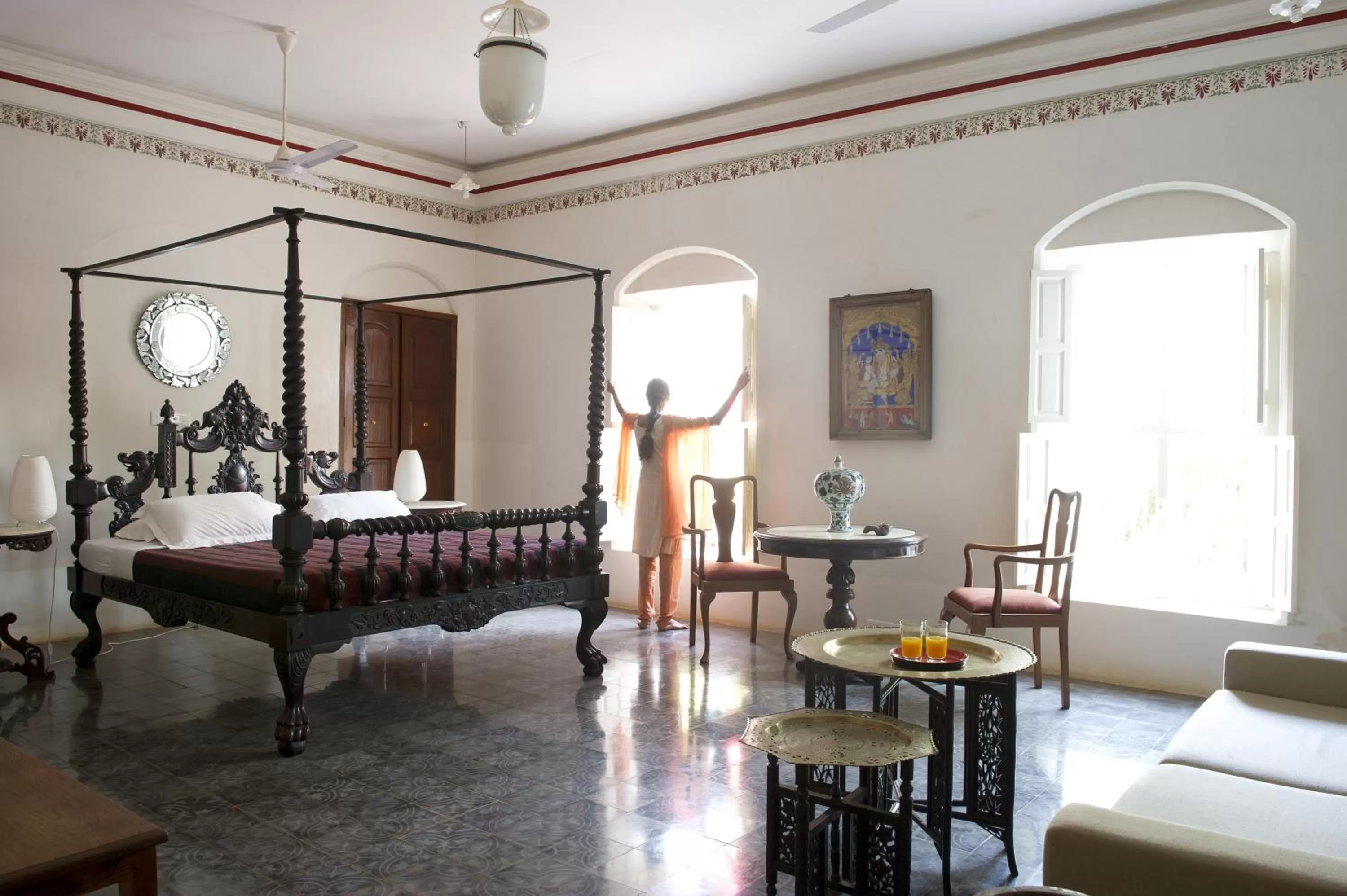 Day, Bed in Saratha Vilas Chettinad