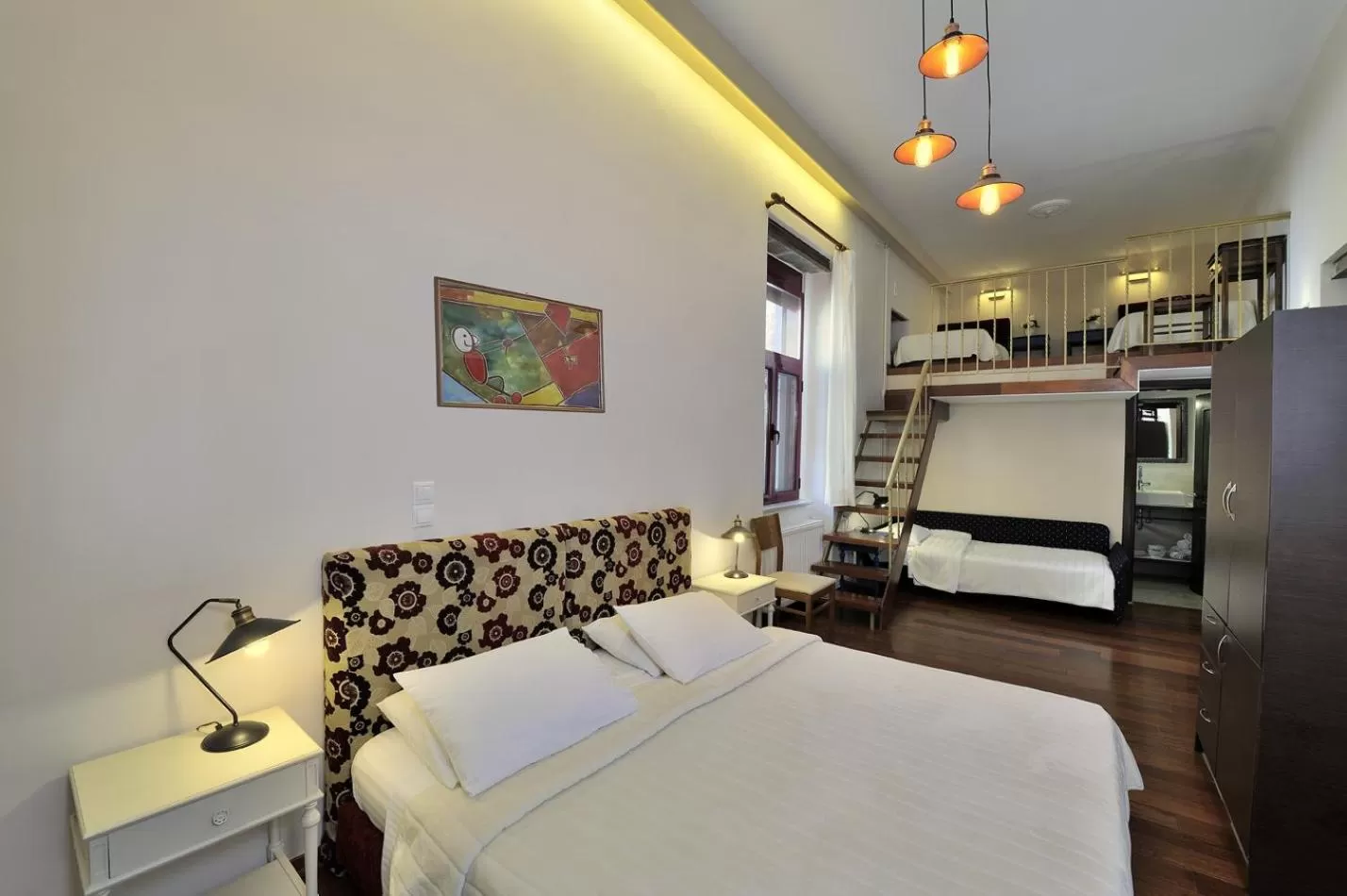 Bed in Dryades & Orion Hotel