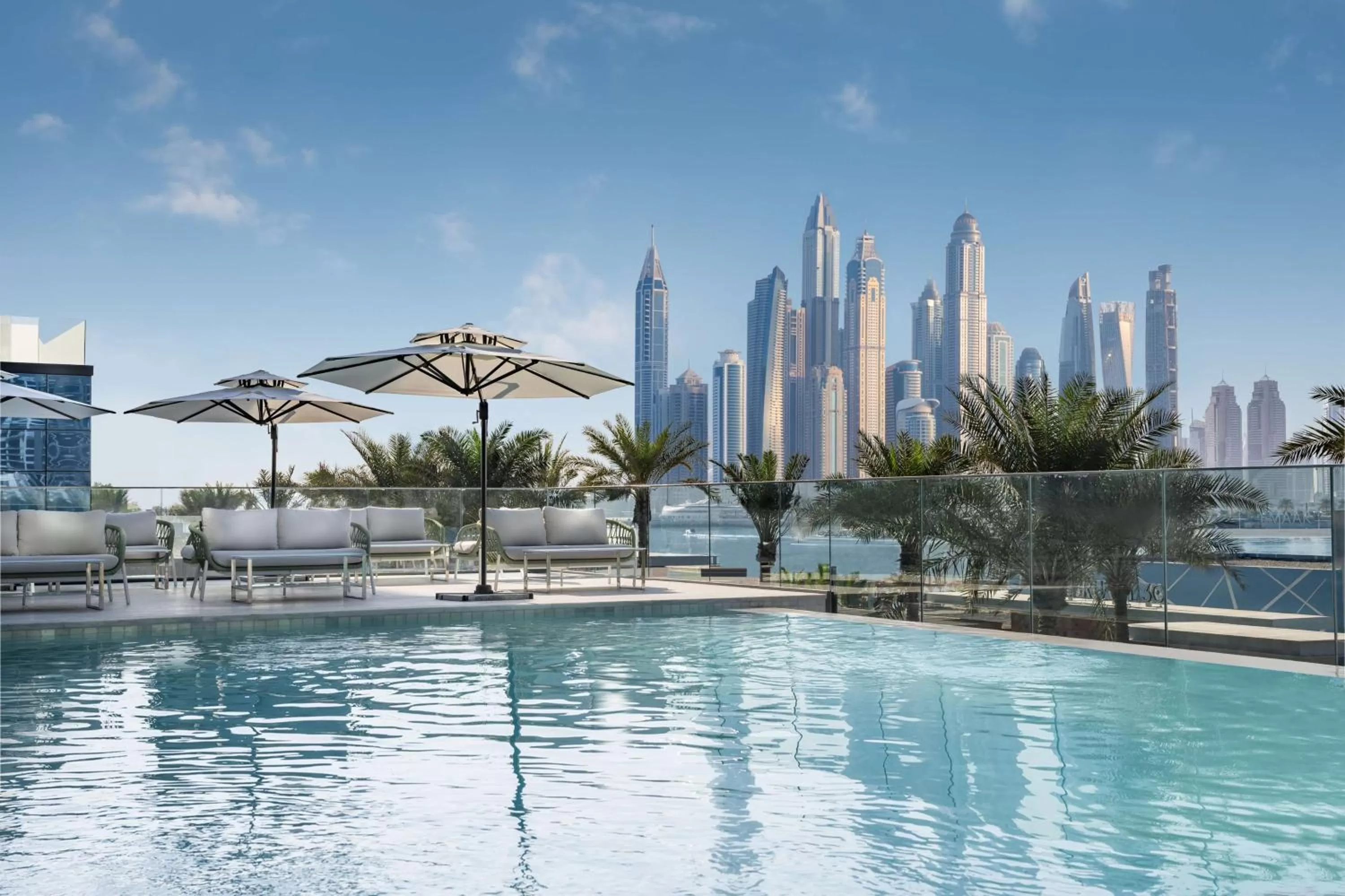 Pool view in Radisson Beach Resort Palm Jumeirah