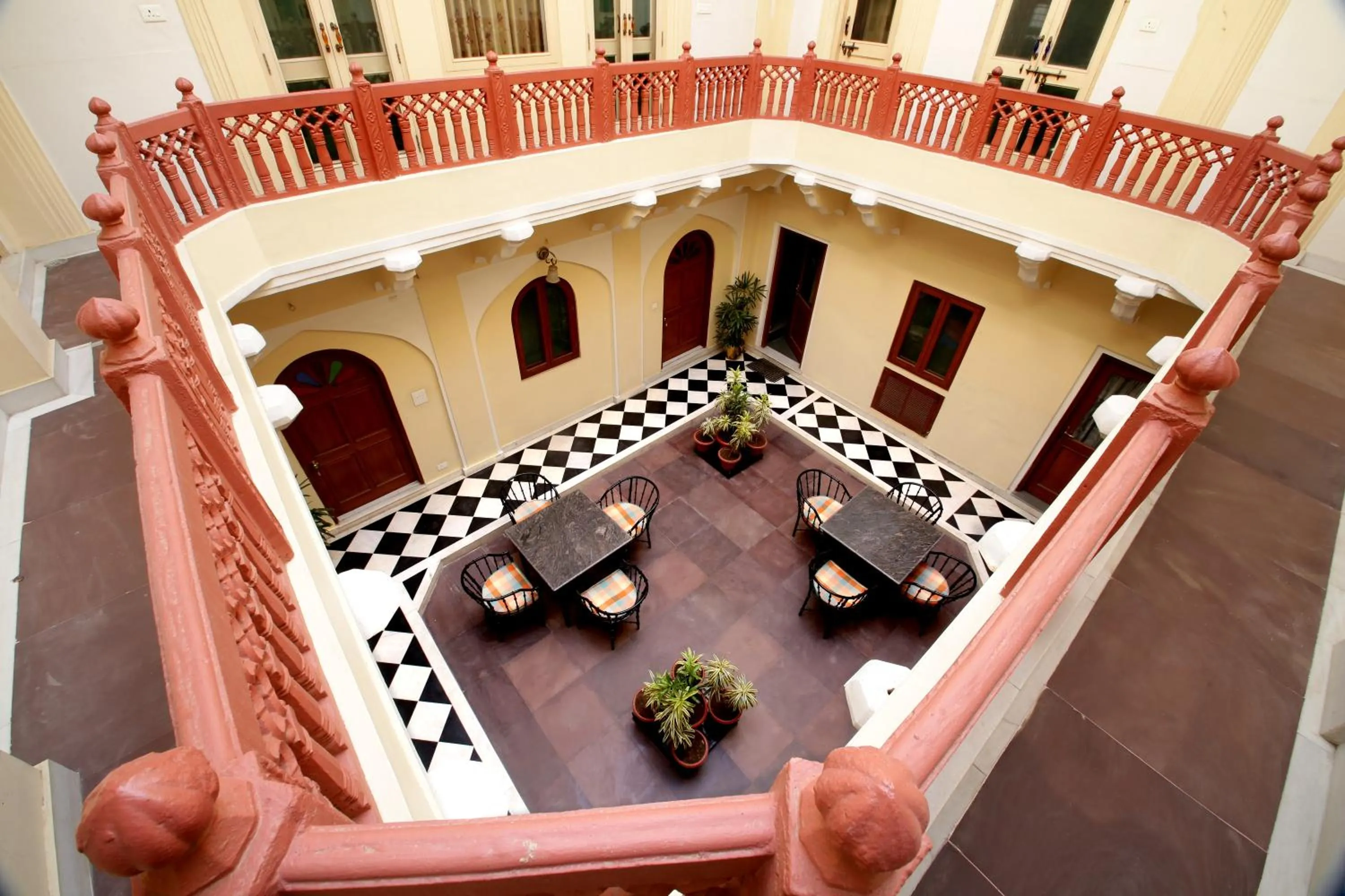 Inner courtyard view in Khatu Haveli