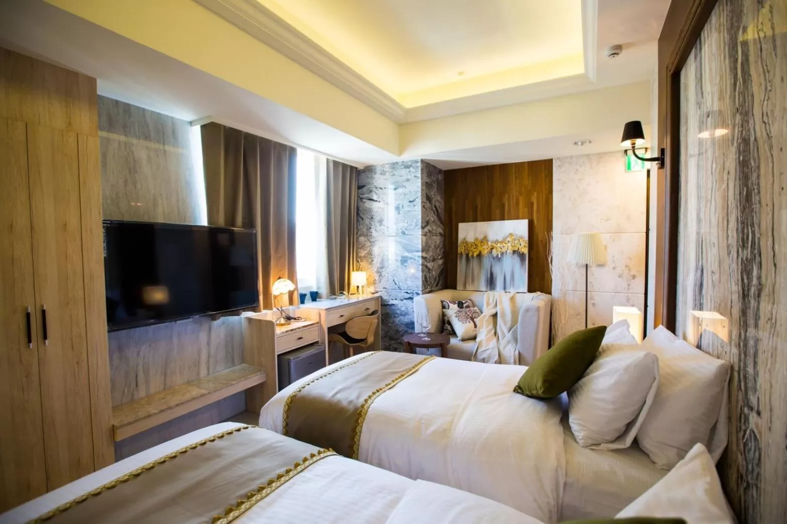 Bed in Hotel Maple Taiwan Boulevard