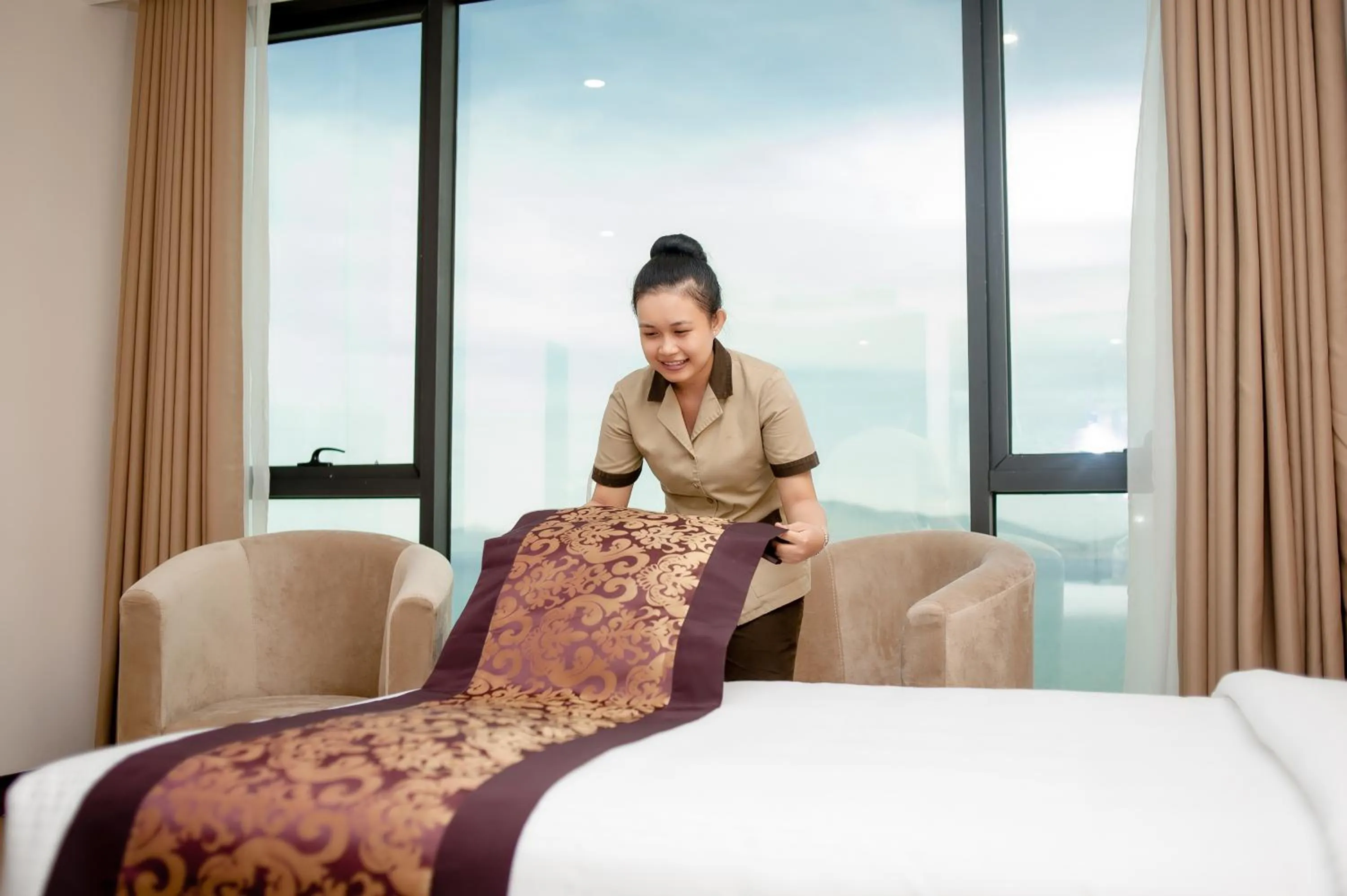 Bed in Muong Thanh Grand Nha Trang Hotel