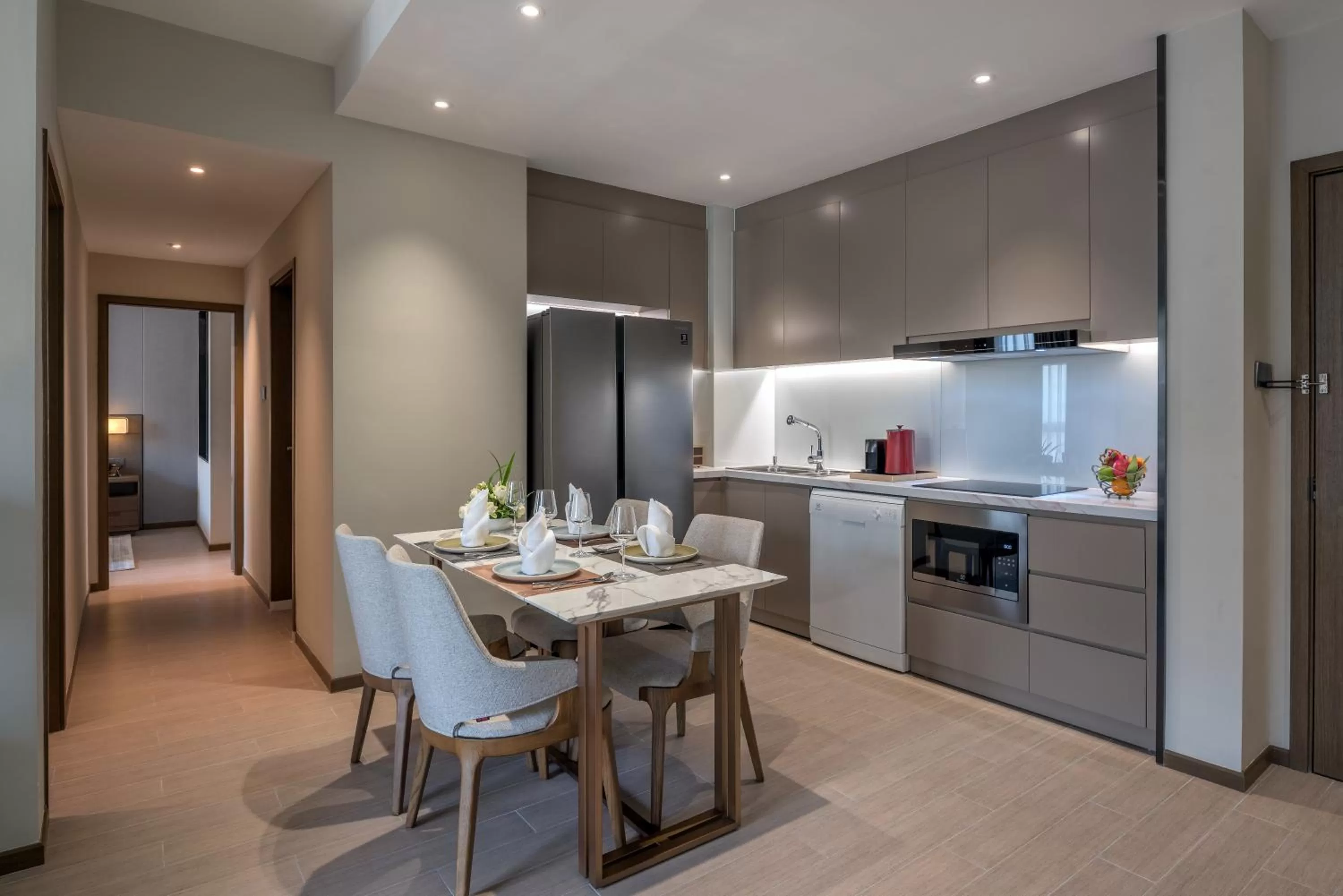 Kitchen or kitchenette in Oakwood Premier Phnom Penh