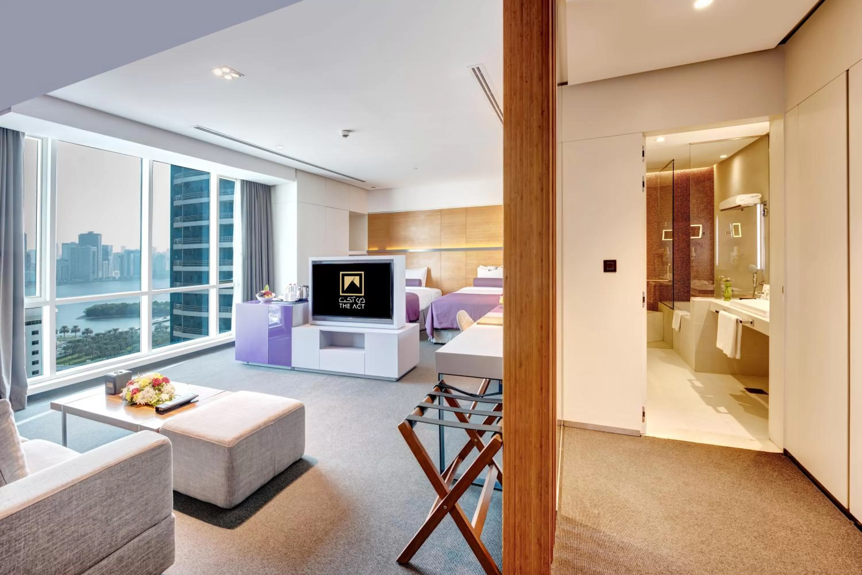 City view, Bed in The Act Hotel Sharjah