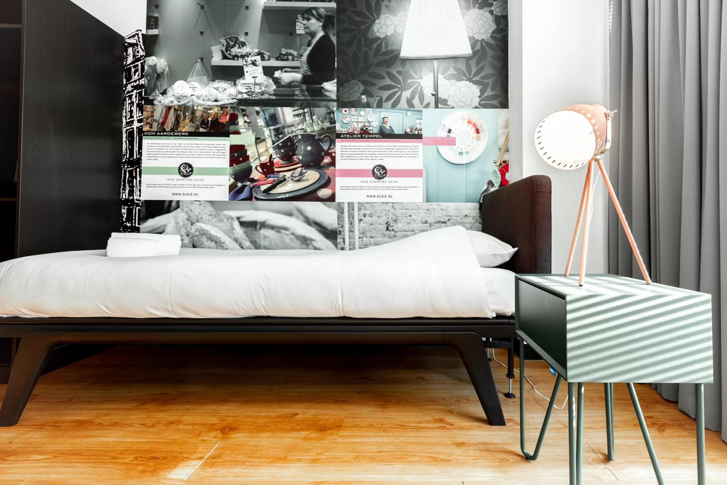 Bed in Qbic Amsterdam WTC