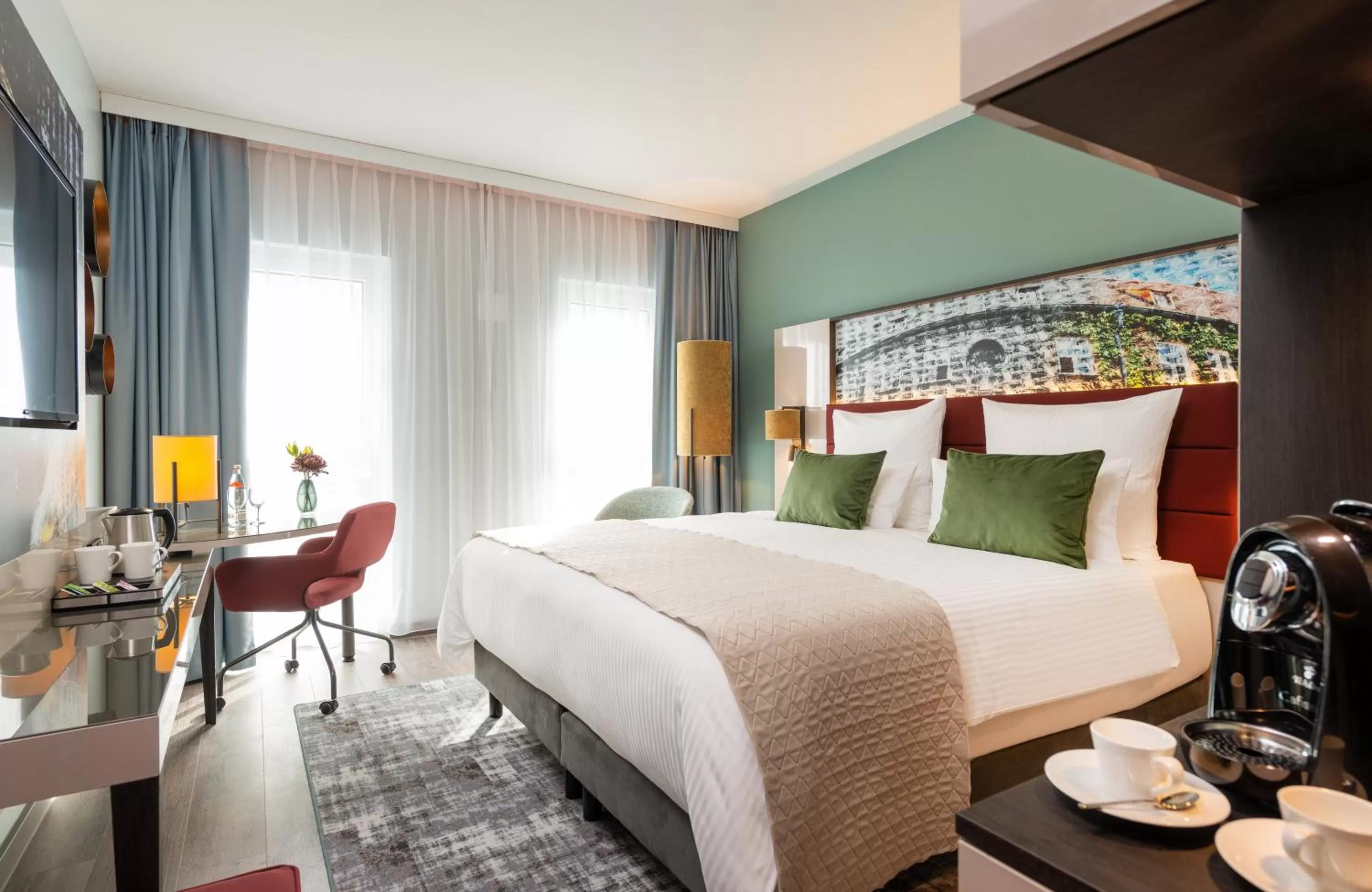 Bedroom, Bed in Leonardo Hotel Augsburg