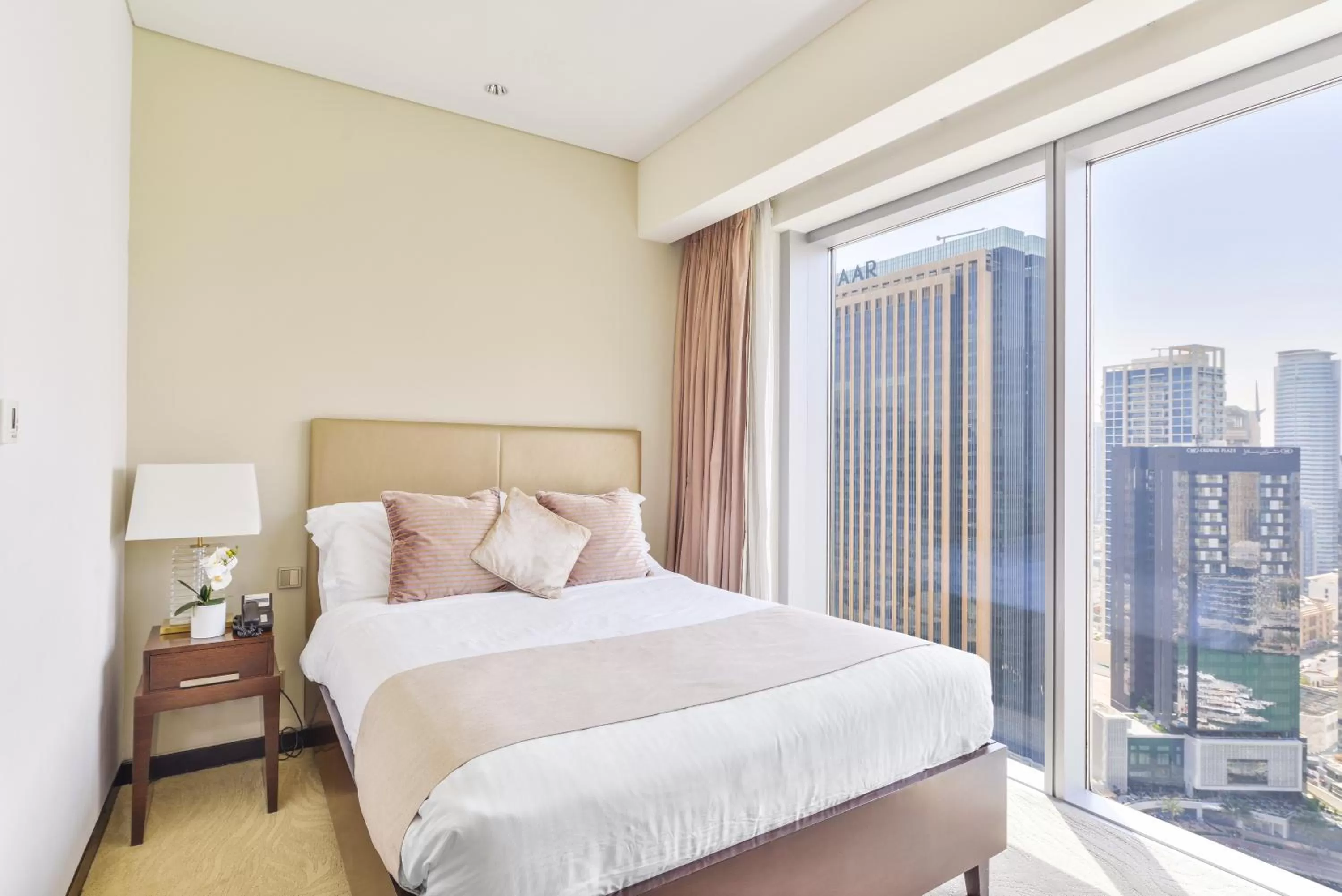 Bedroom, Bed in Emaar Residences Dubai Marina by Qstay - formerly Address Dubai Marina