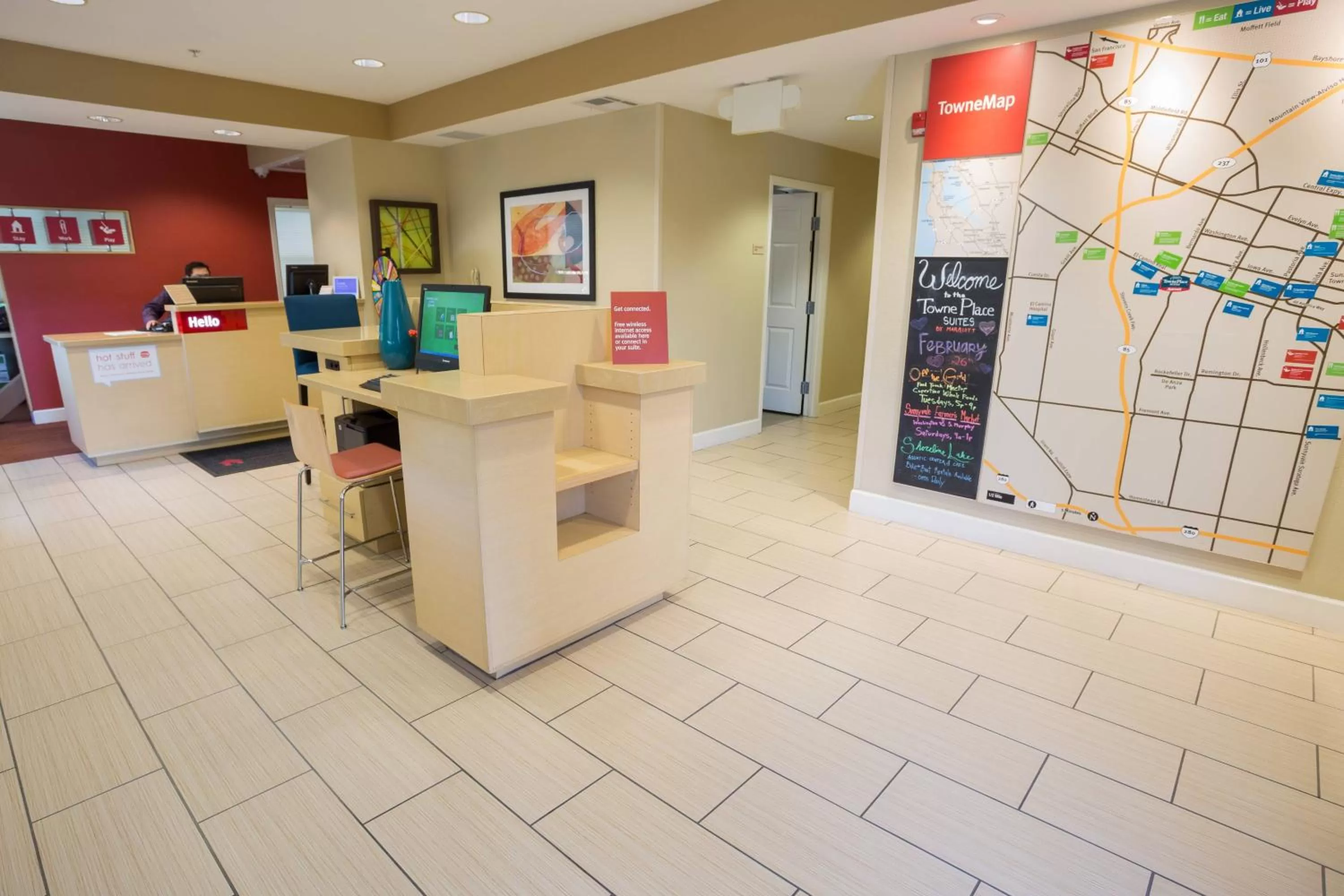 Lobby or reception in TownePlace Suites by Marriott Sunnyvale Silicon Valley