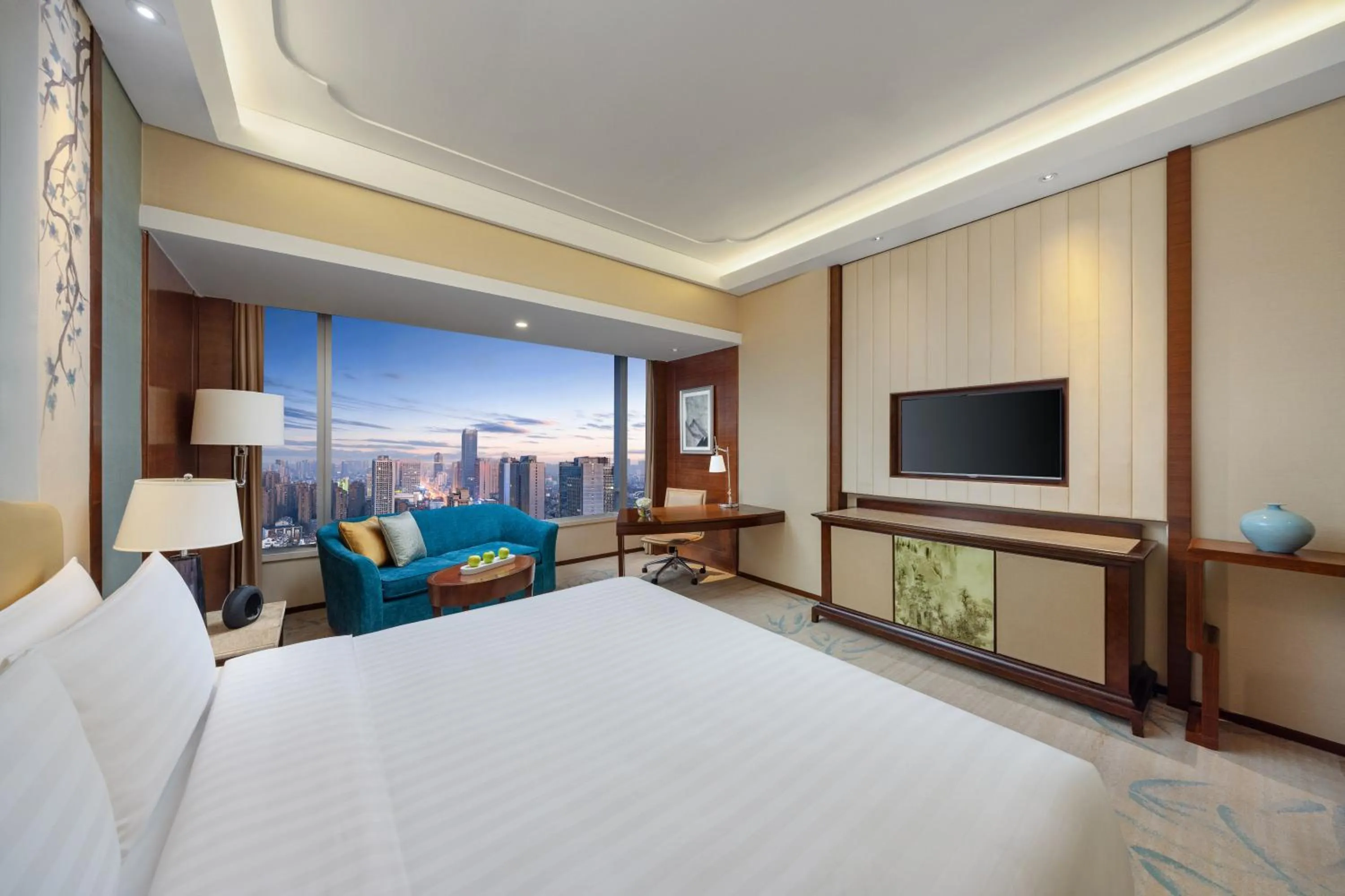Bedroom, Bed in Shangri-La Hefei