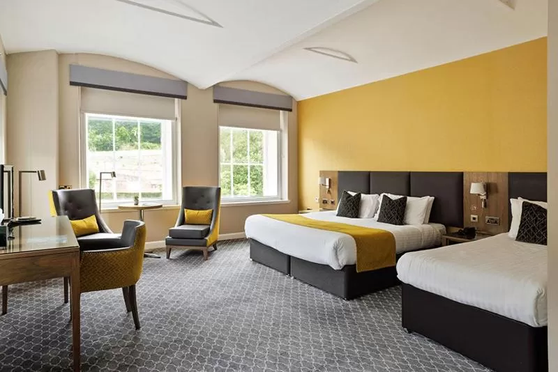 Bed in New Lanark Mill Hotel