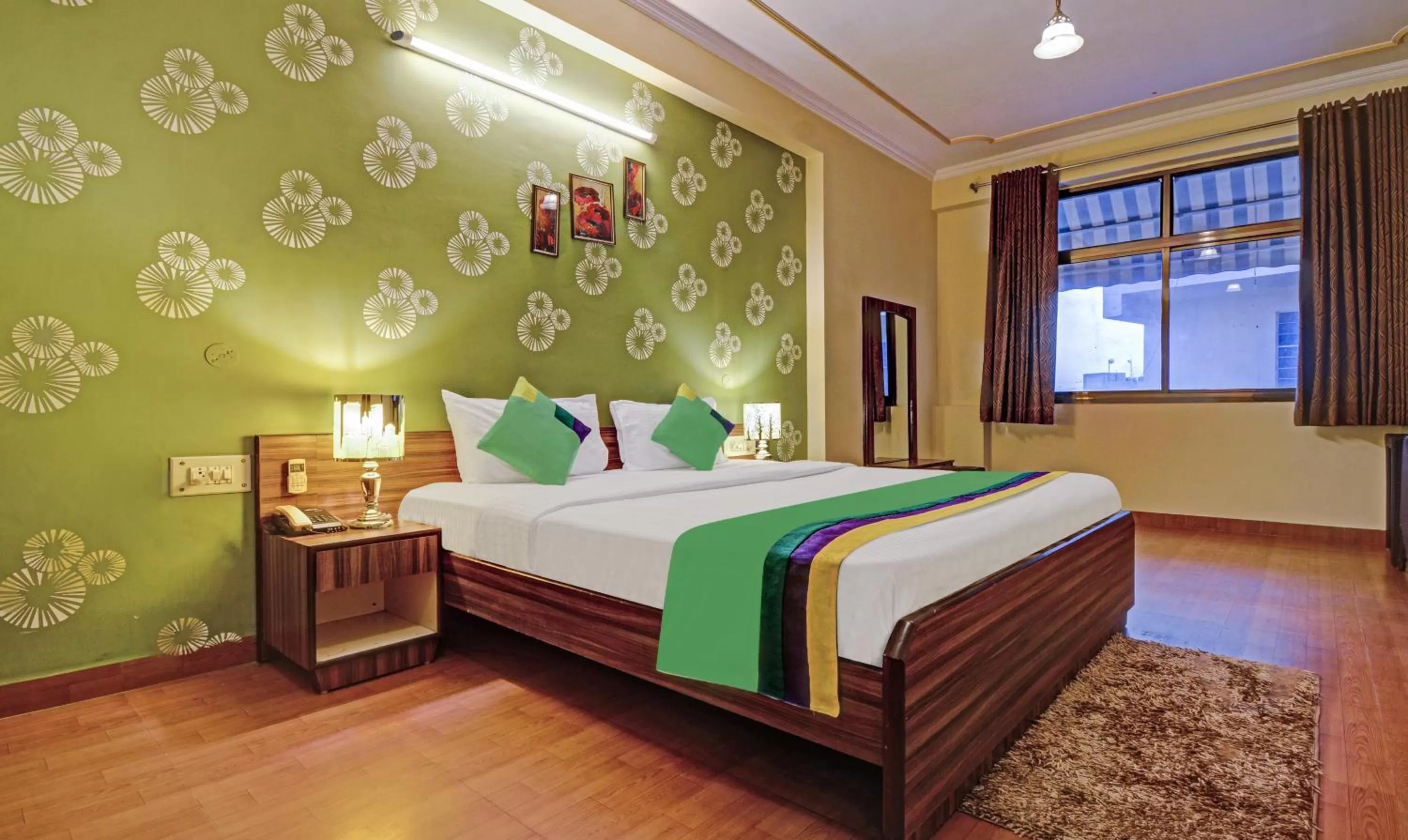 Bedroom, Bed in Treebo New Rockwell Vivek Vihar