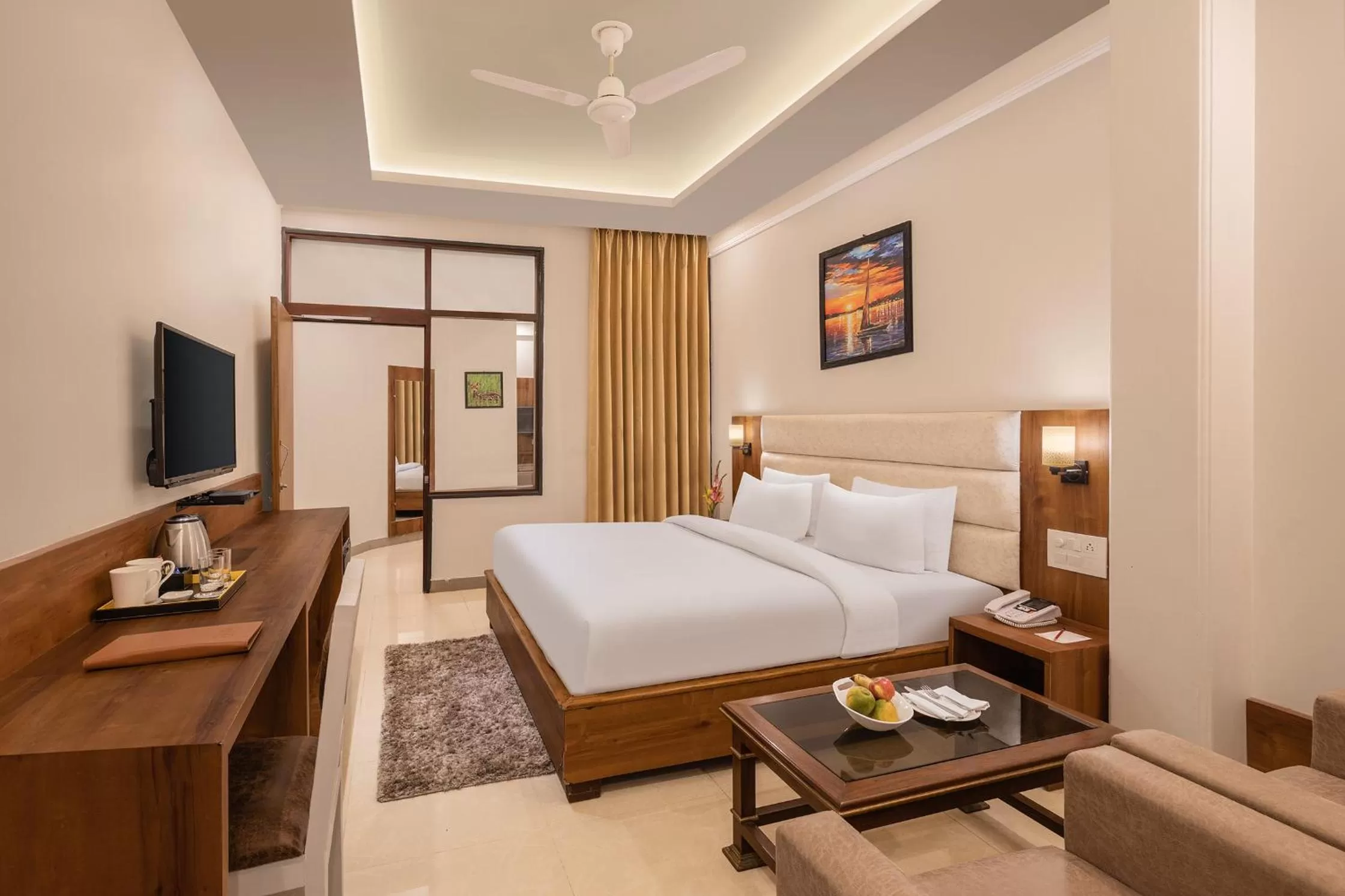 Seating area, Bed in Pride Ashiyana Resort Mussoorie