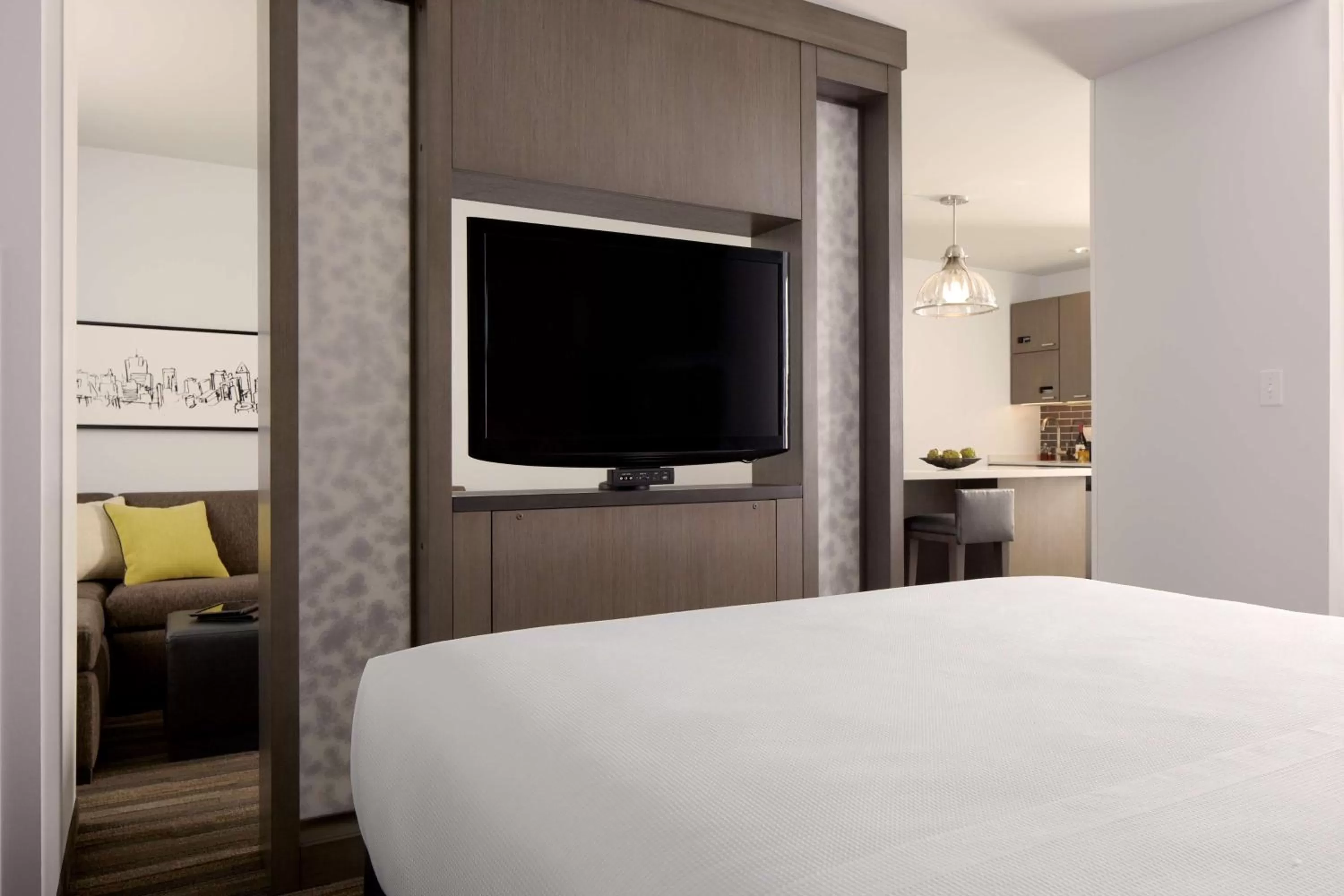 Photo of the whole room, Bed in Hyatt House Indianapolis Fishers