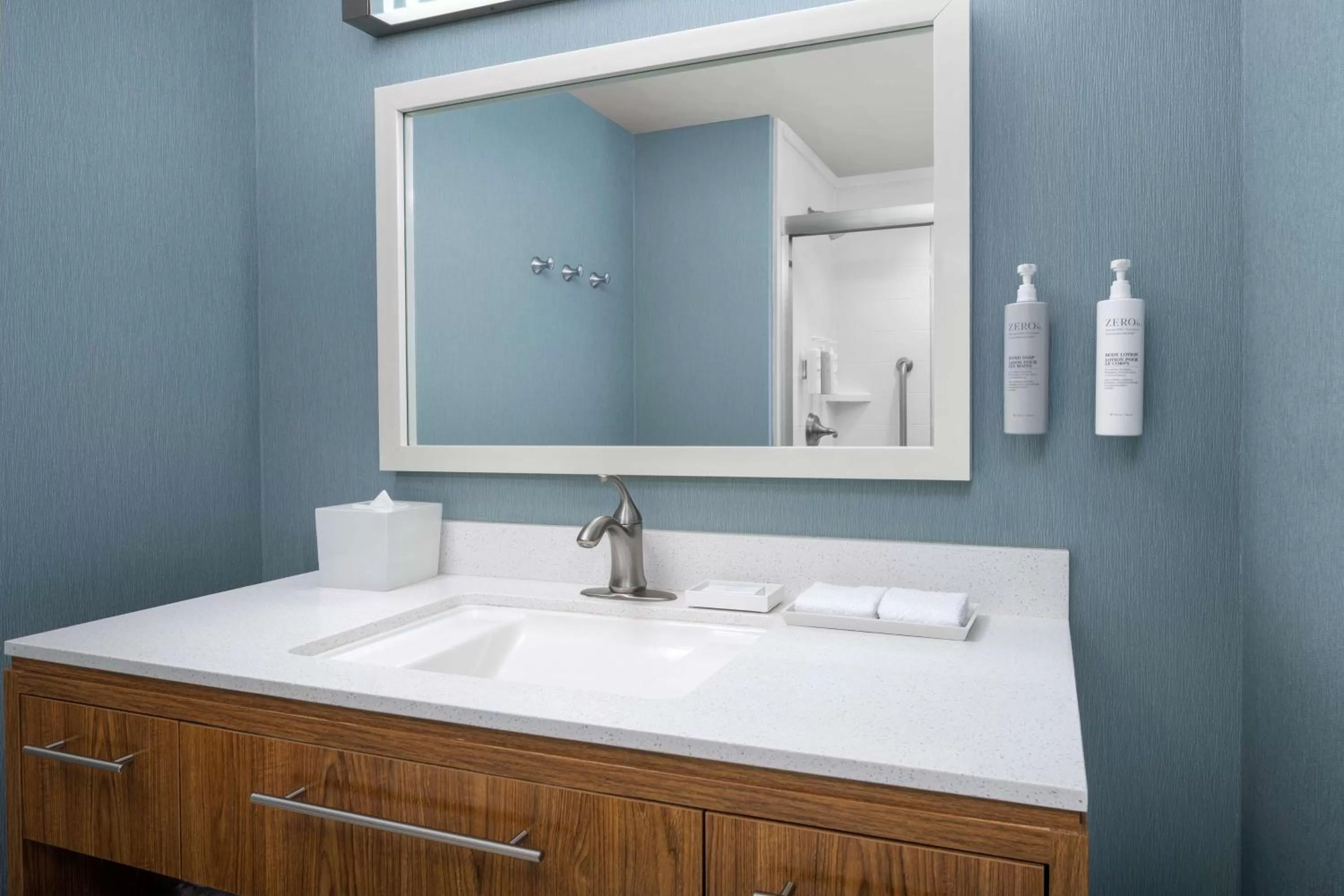 Bathroom, Bed in Home2 Suites by Hilton Austin Round Rock