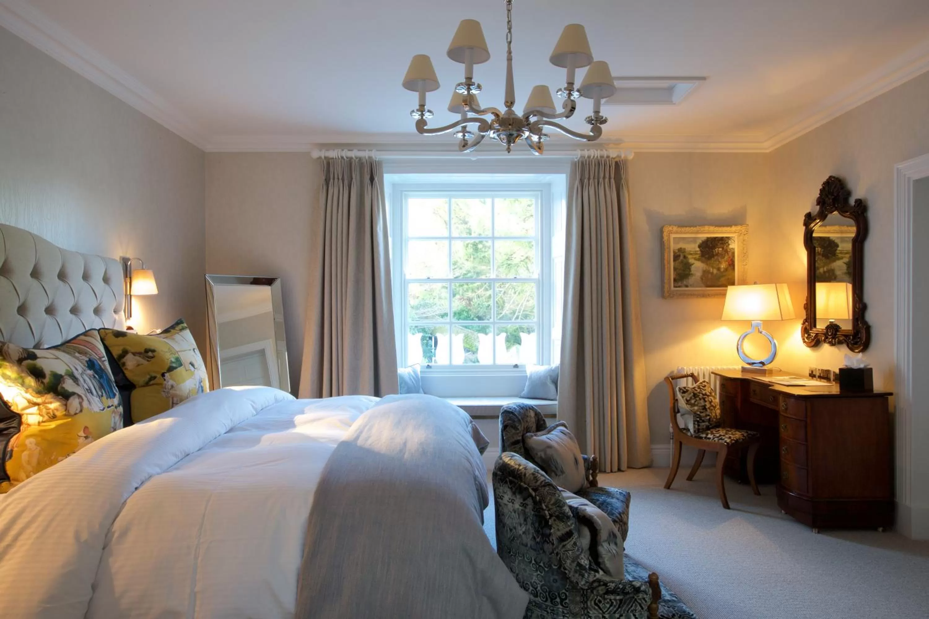 Photo of the whole room, Bed in Storrs Hall Hotel on the shore of Lake Windermere