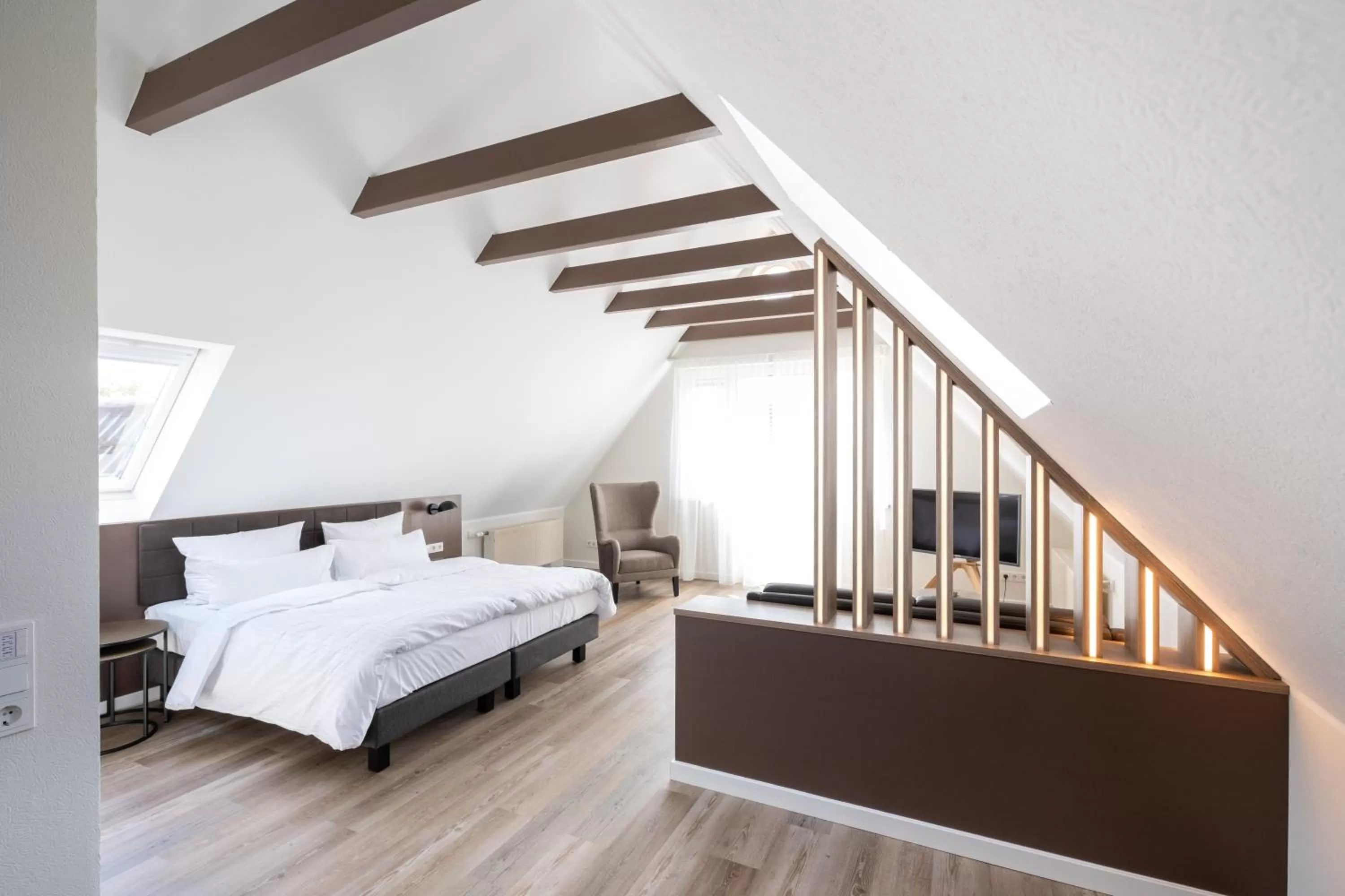 Bed in Hotel Rheinischer Hof