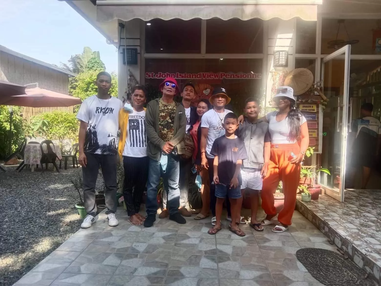 group of guests in St. John Island View Pensionne