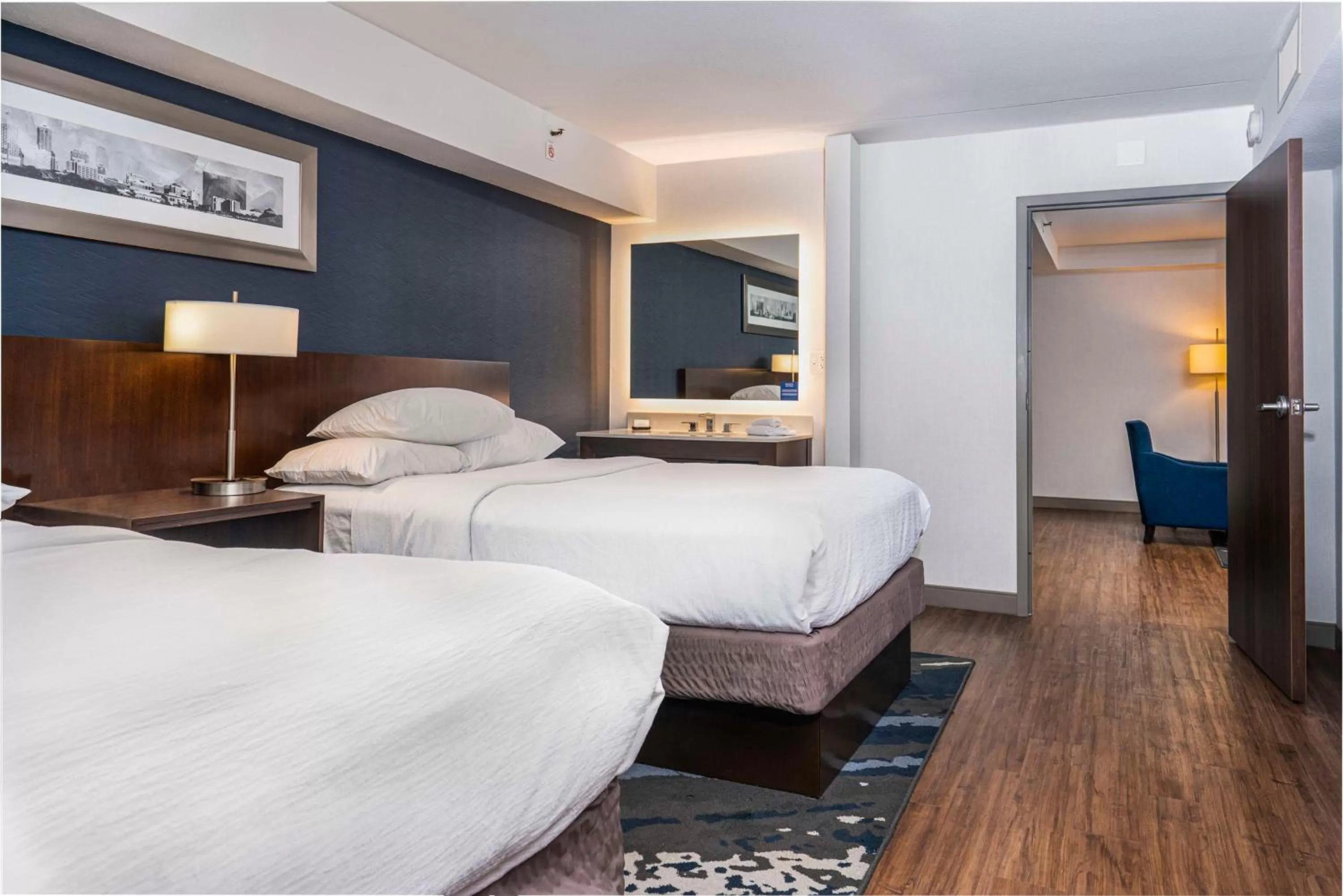 Bed in Embassy Suites by Hilton Indianapolis Downtown