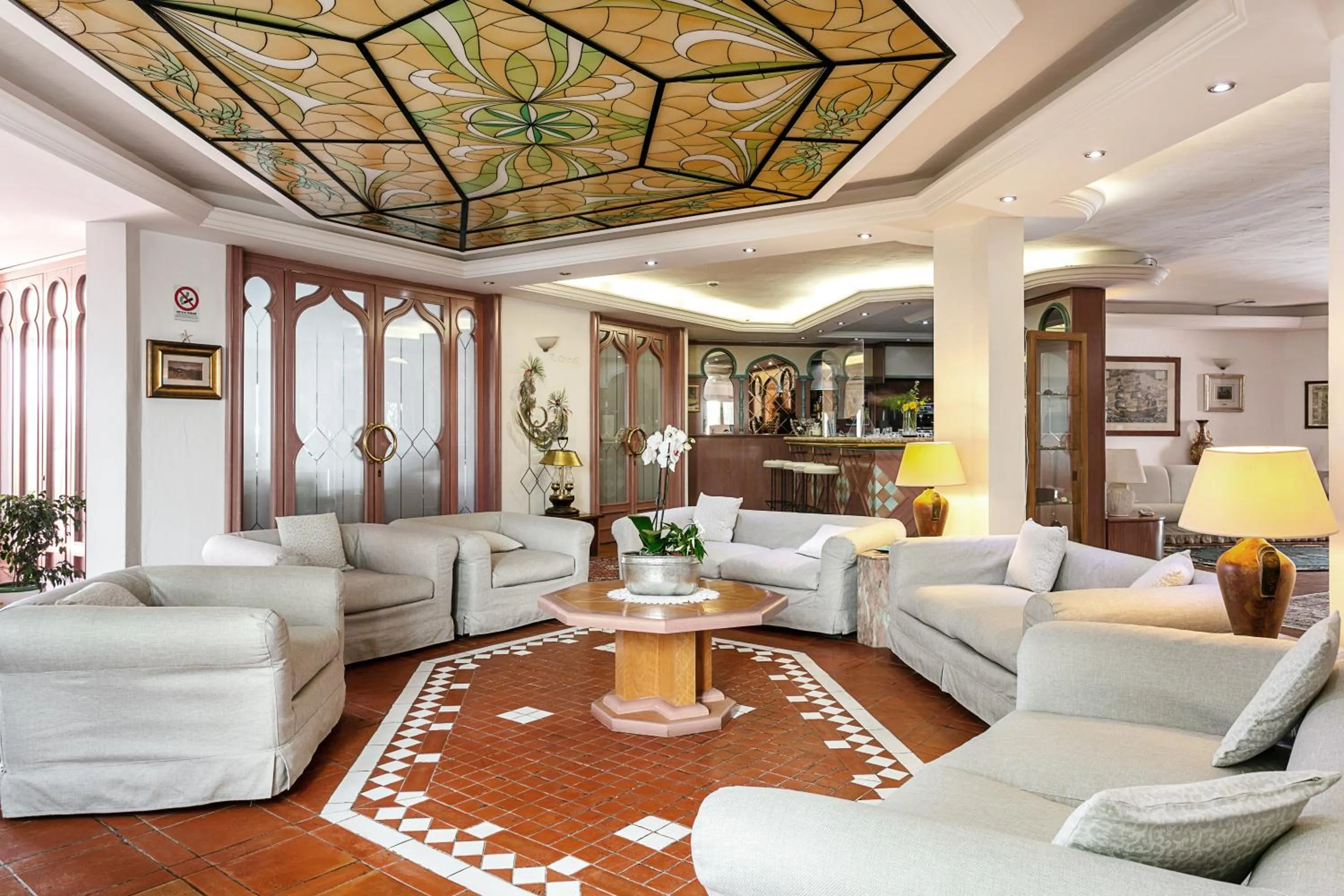 Seating area in Hotel Stefania Boutique Hotel by the Beach