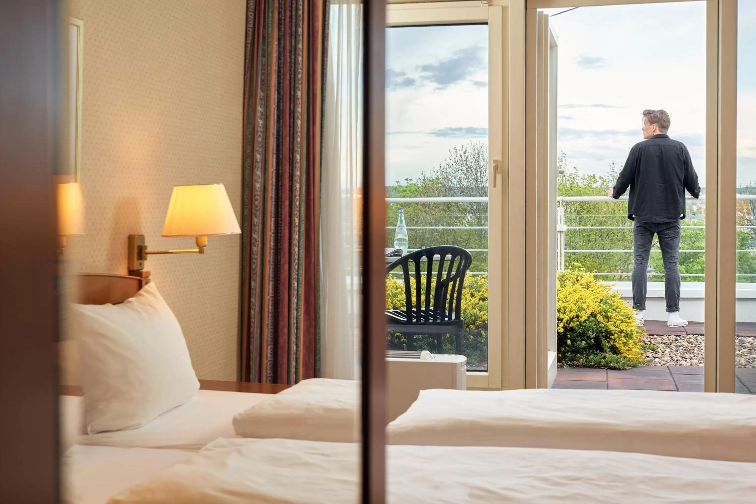 Balcony/Terrace, Bed in co56 Hotel Chemnitz