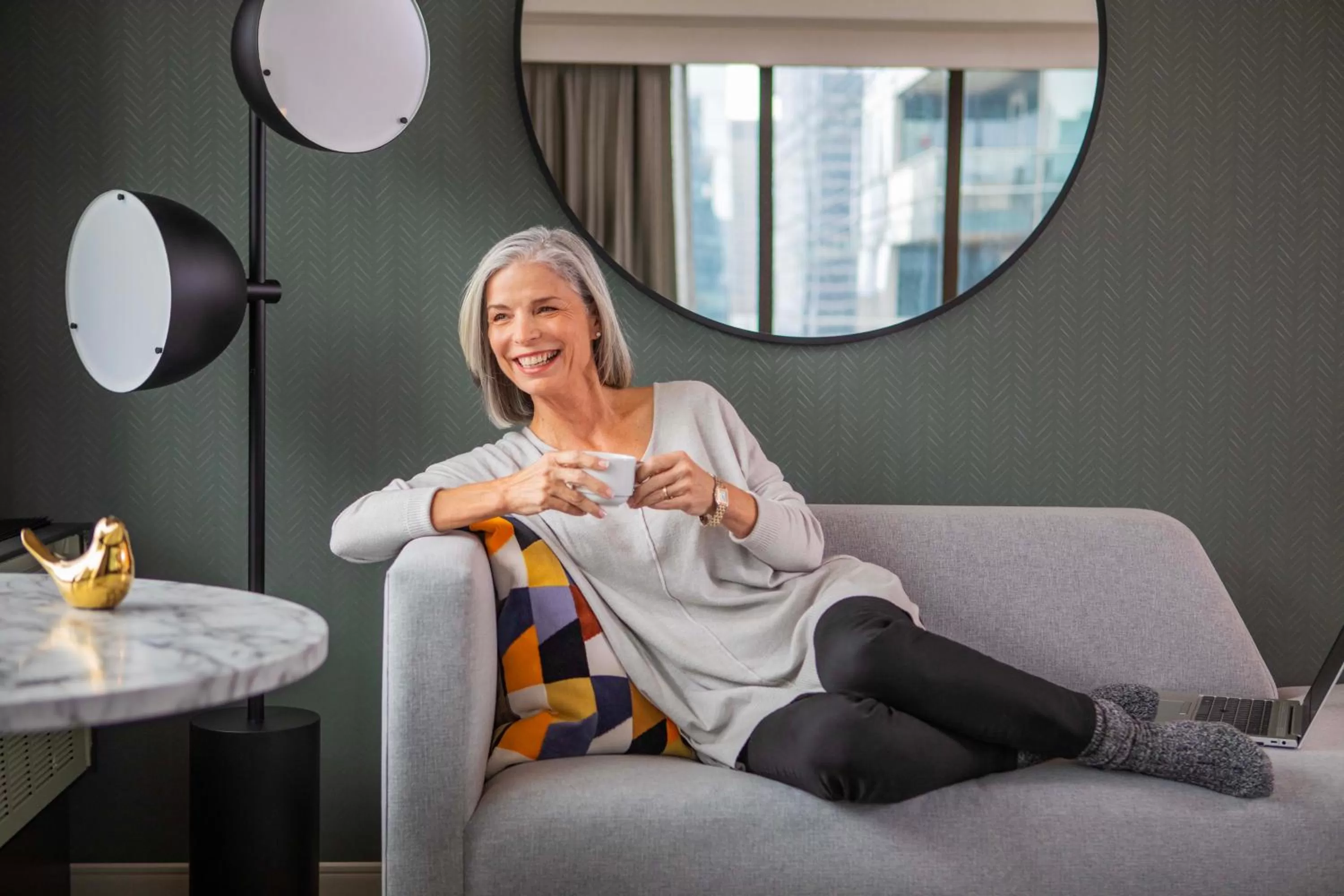 Seating area in voco Chicago Downtown - Riverwalk by IHG