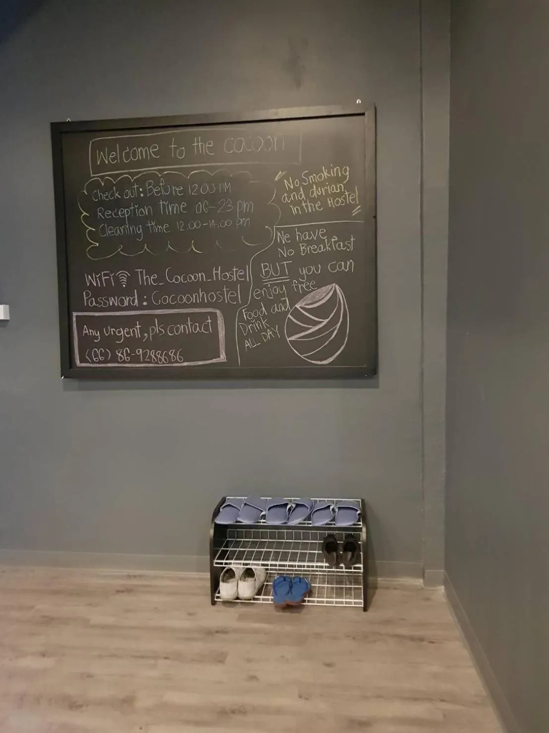 Facade/entrance in The Cocoon Hostel