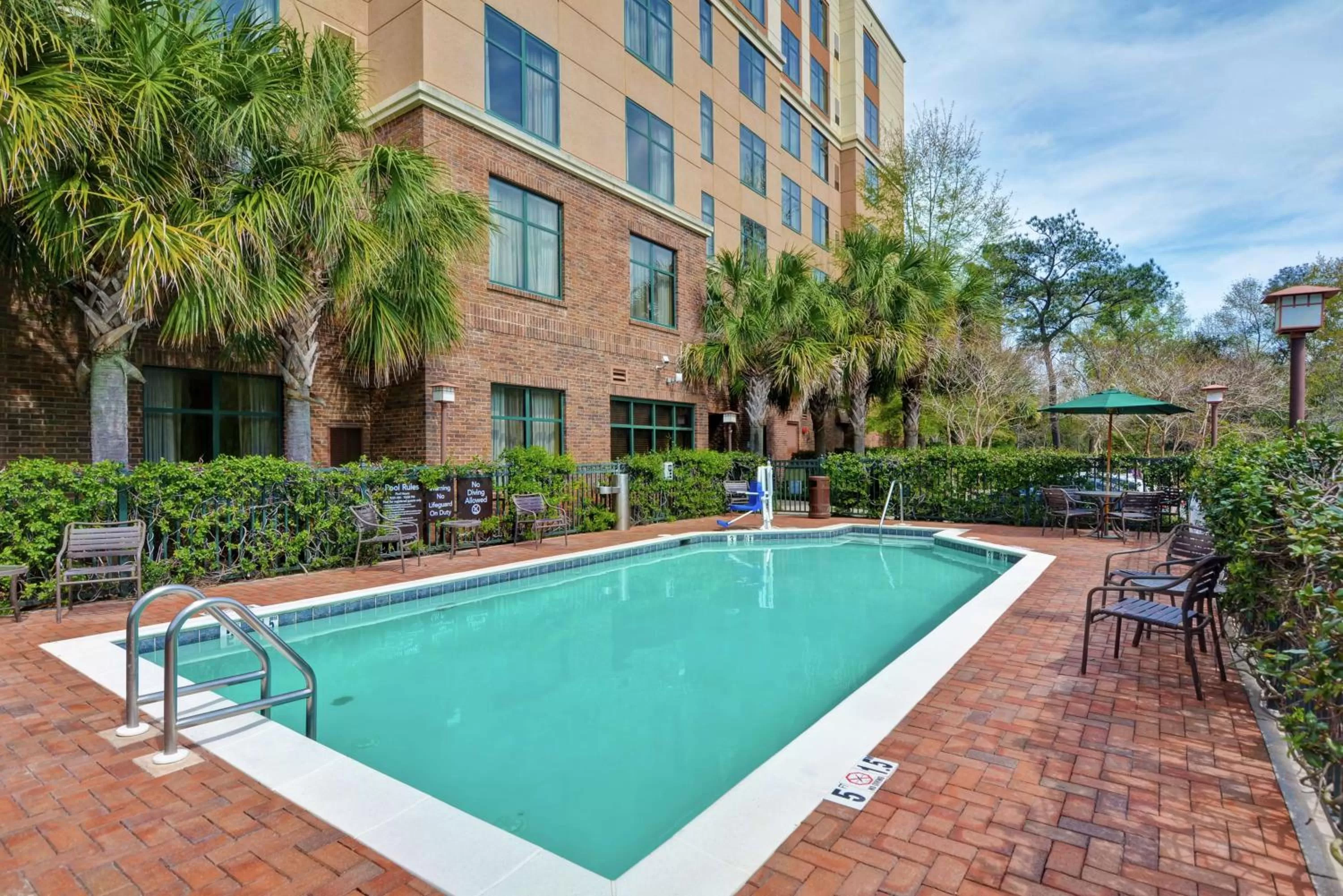 Pool view in Homewood Suites Mobile East Bay/Daphne