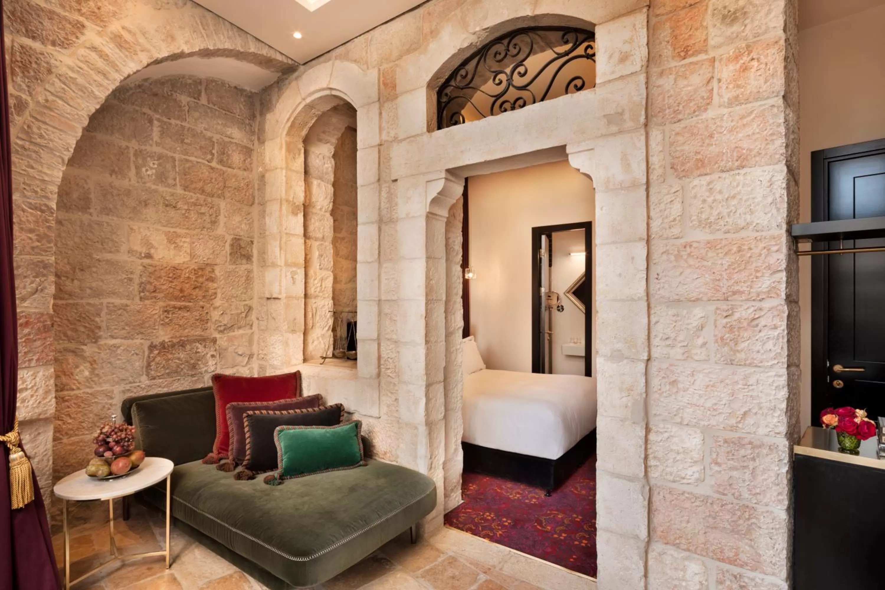 Living room, Bed in Villa Brown Jerusalem, a member of Brown Hotels