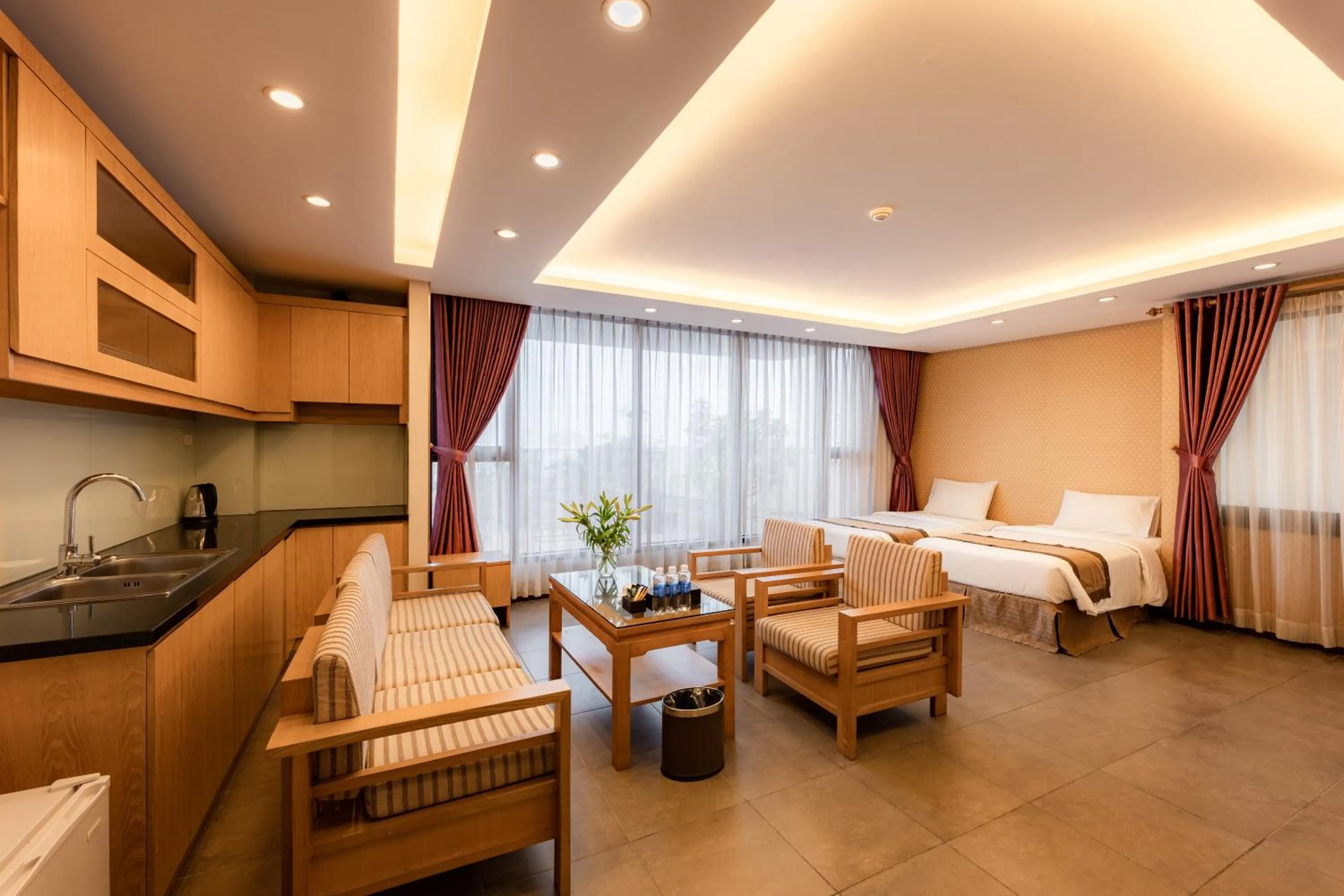 Bed in Riverside Hanoi Hotel