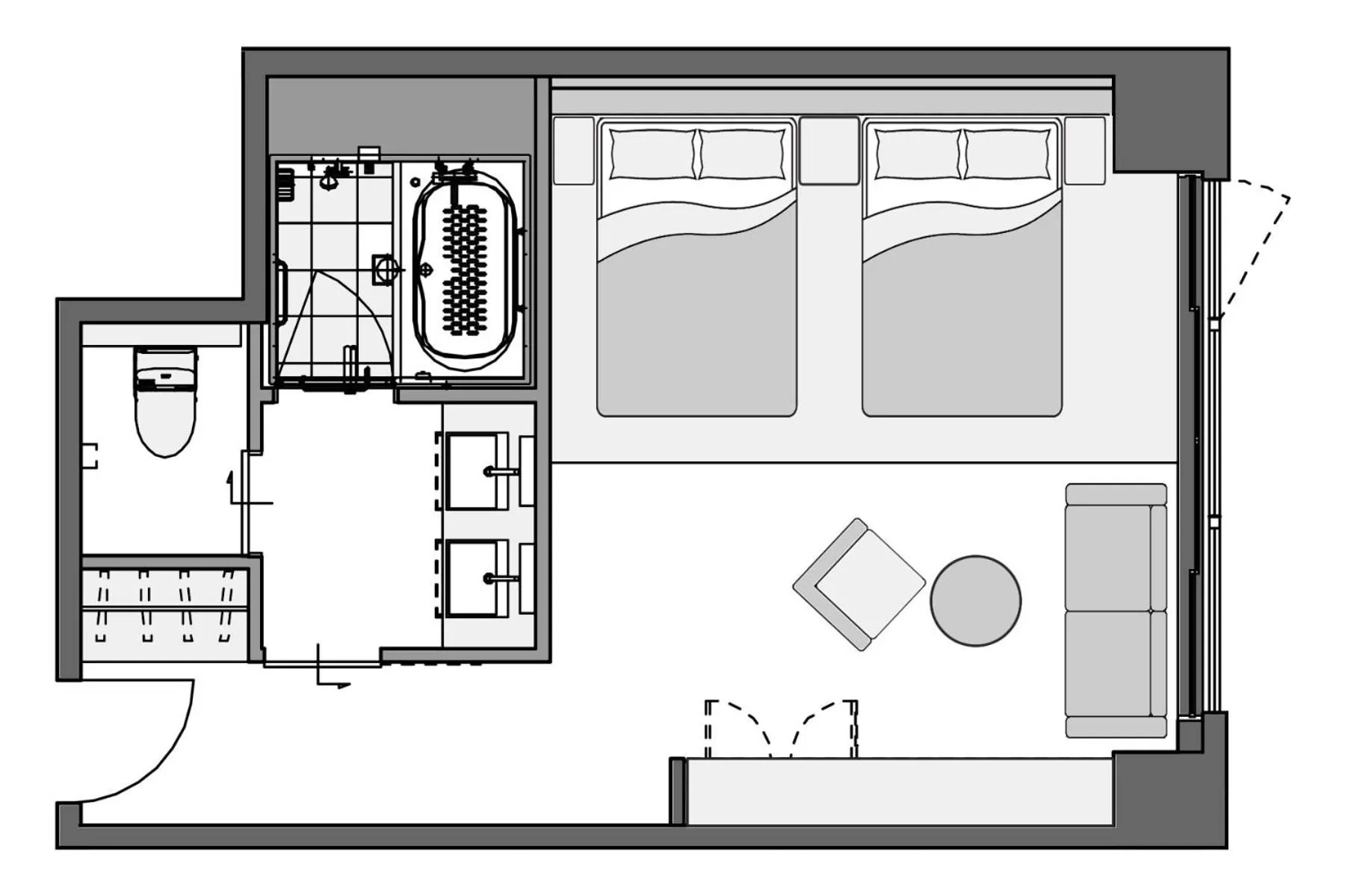Floor plan in KAYA Kyoto Nijo Castle, BW Signature Collection by Best Western