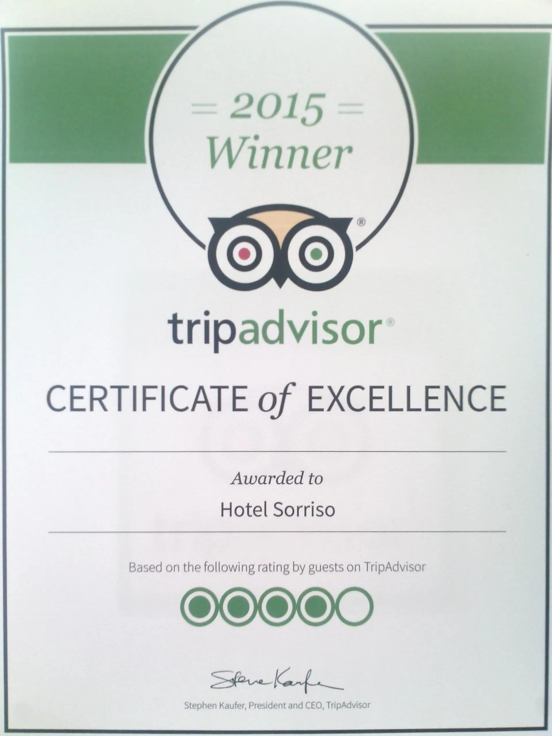 Certificate/Award in Hotel Sorriso