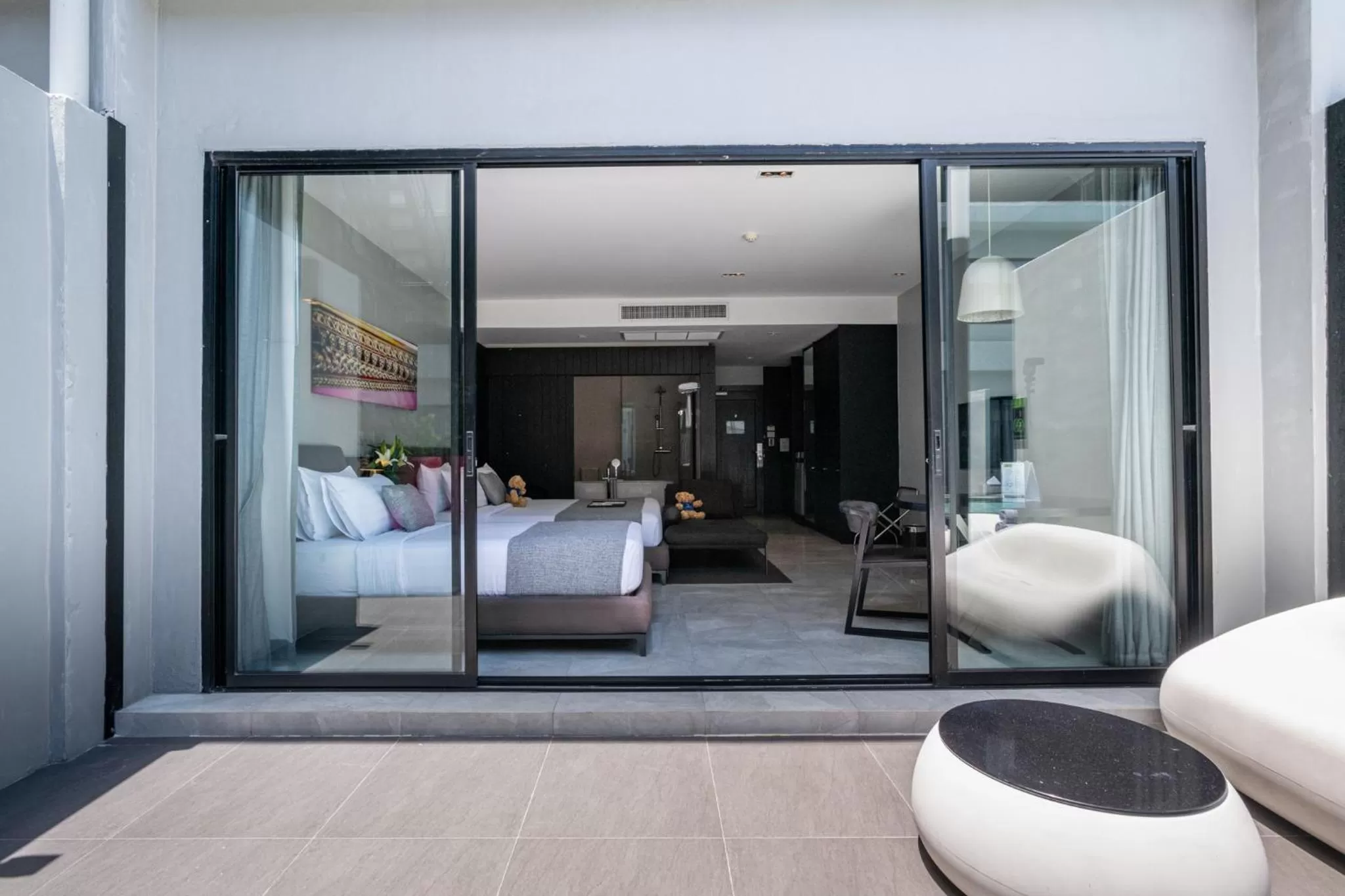 Balcony/Terrace, Bed in S Ratchada Leisure Hotel