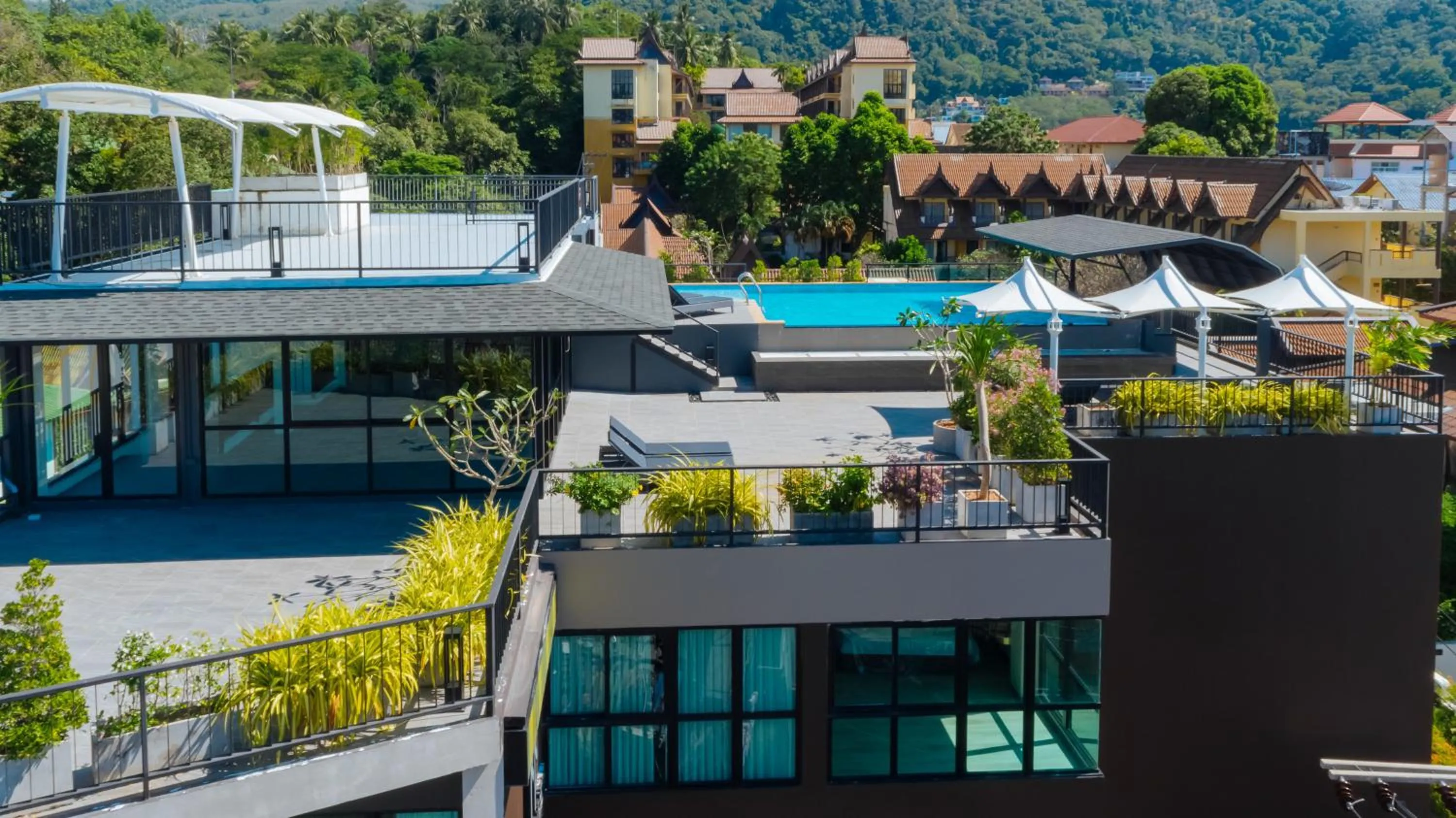 Pool view in KK Karon Kata Boutique Hotel