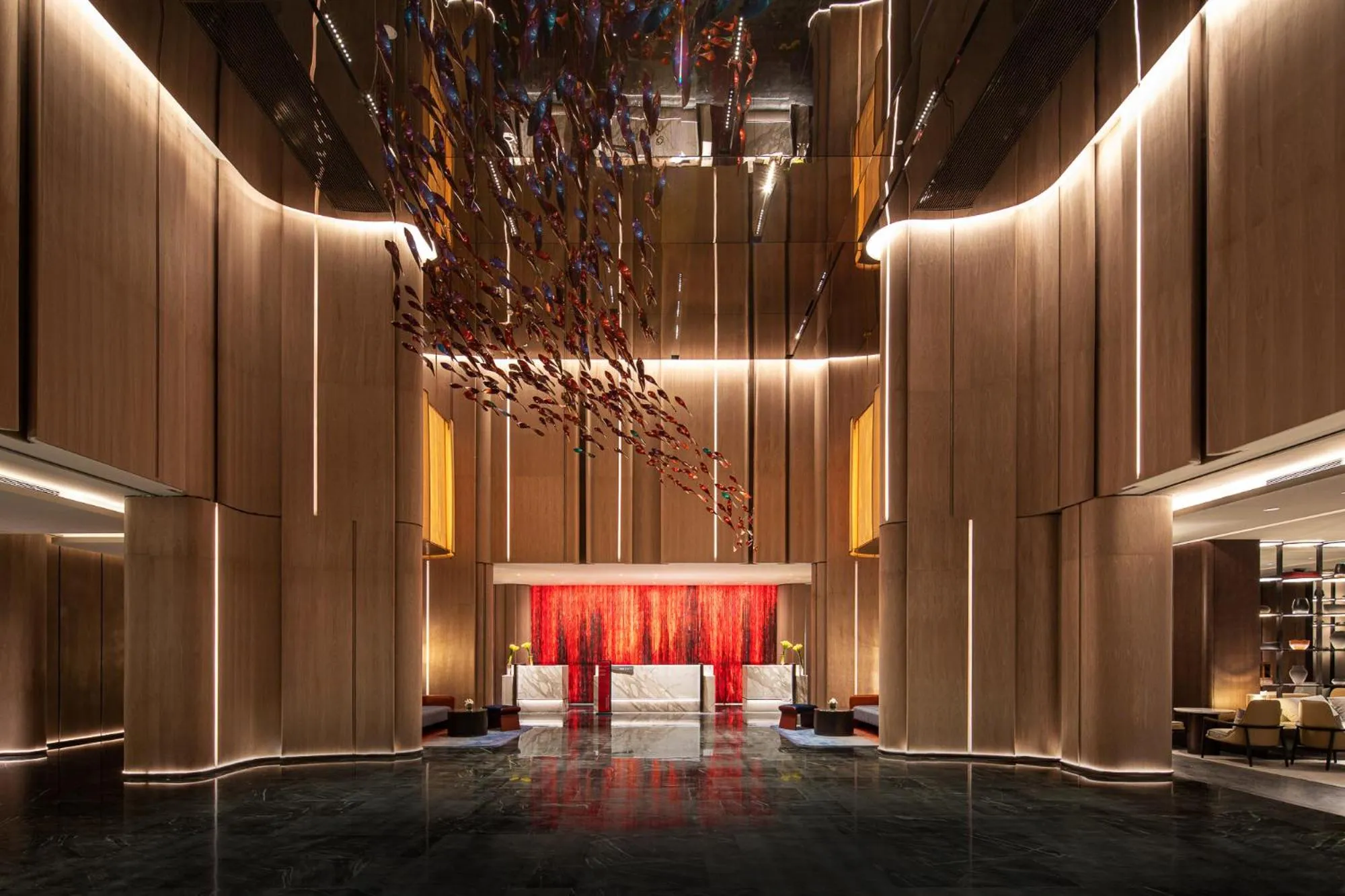 Lobby or reception in HUALUXE Shanghai Changfeng Park by IHG