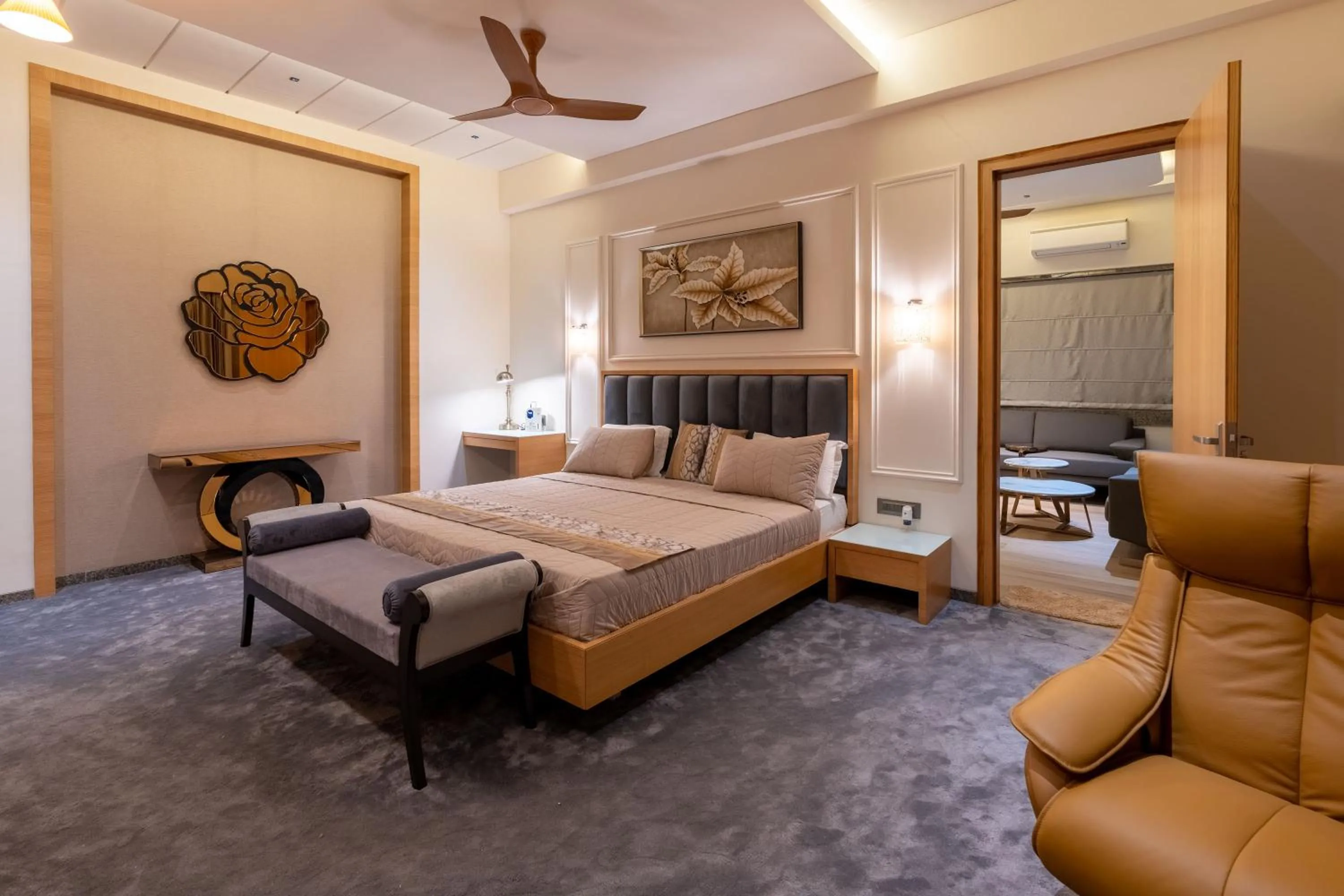 Bed in Mountain Creek Villa Udaipur