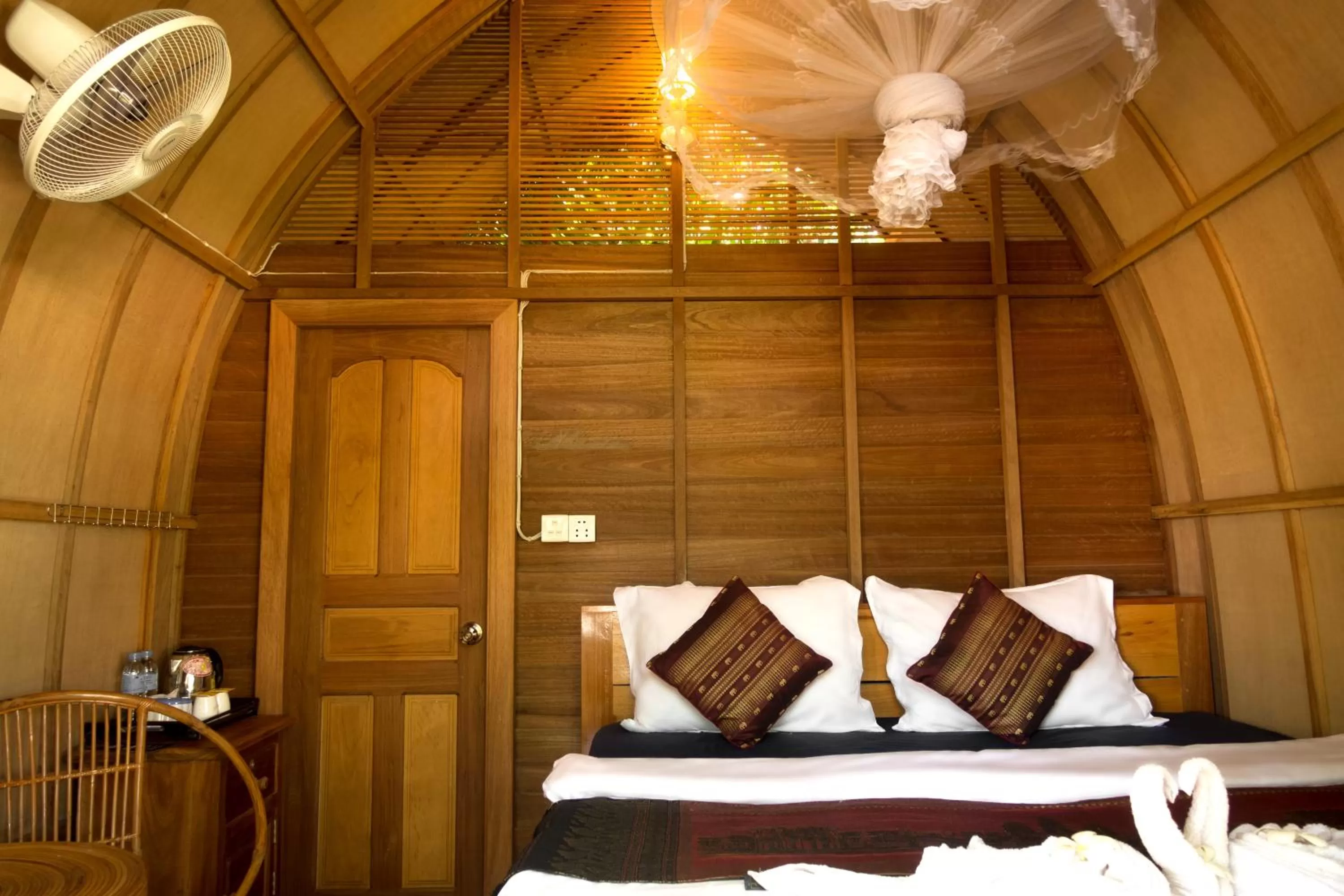 Bedroom, Bed in Bamboo Bungalow