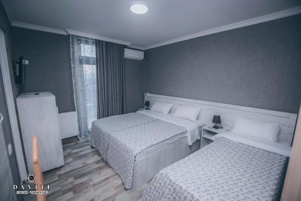 Bed in Hotel Tskhumi