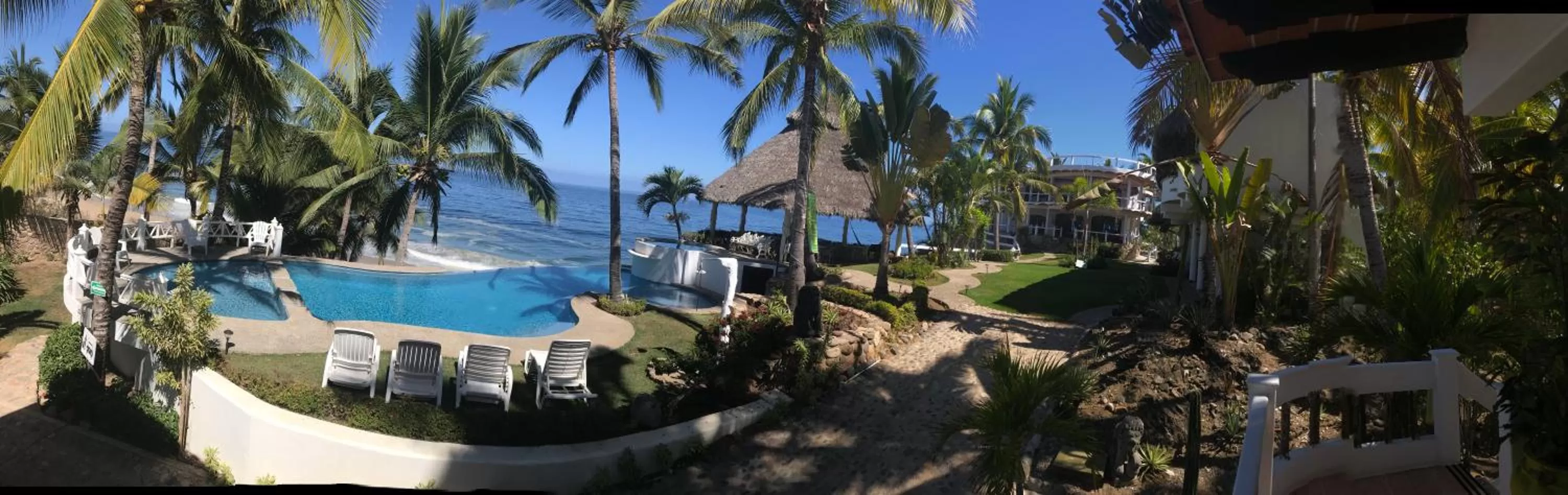 Pool View in Bungalows Lydia