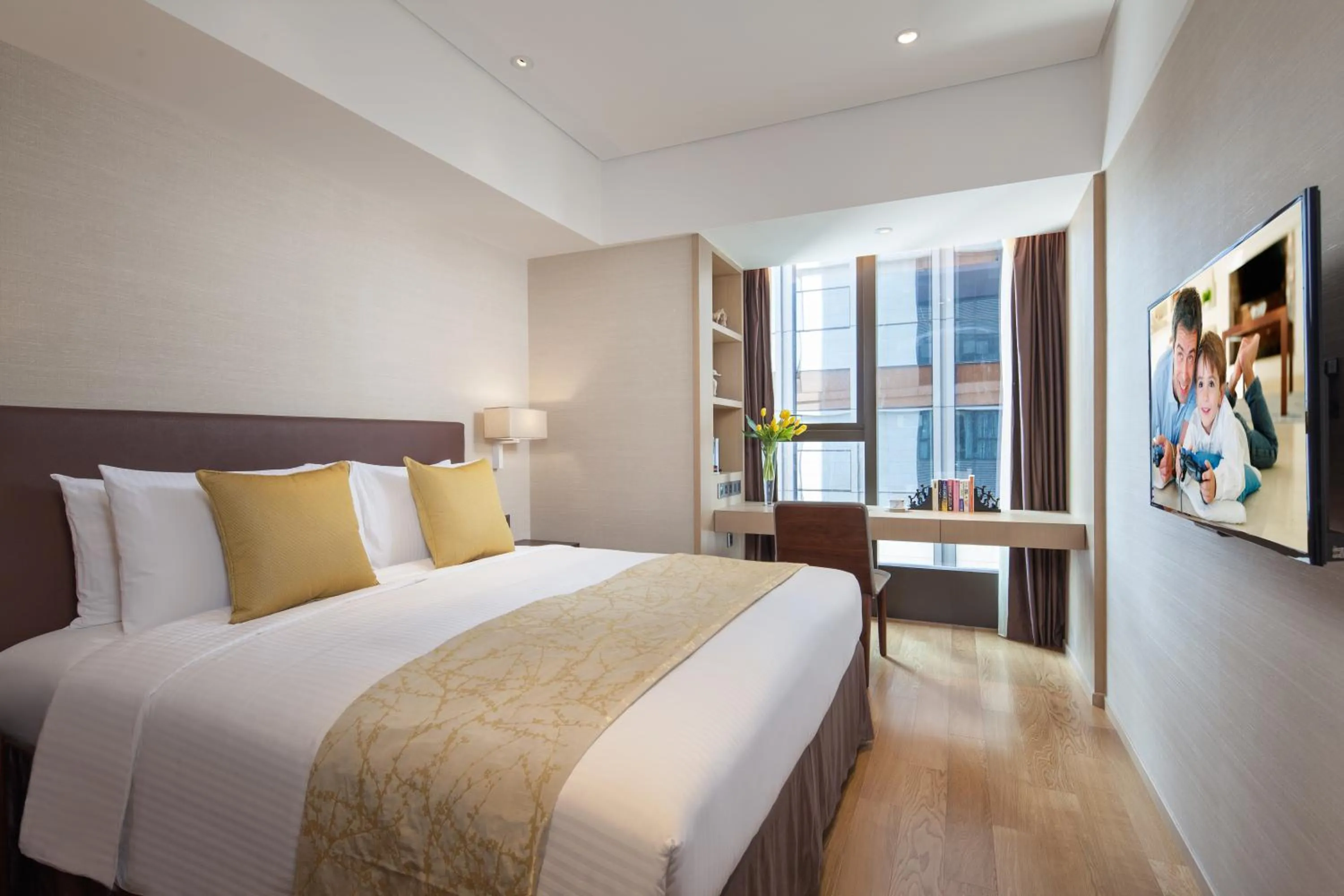 Bedroom, Bed in Somerset Xindicheng Xi'an