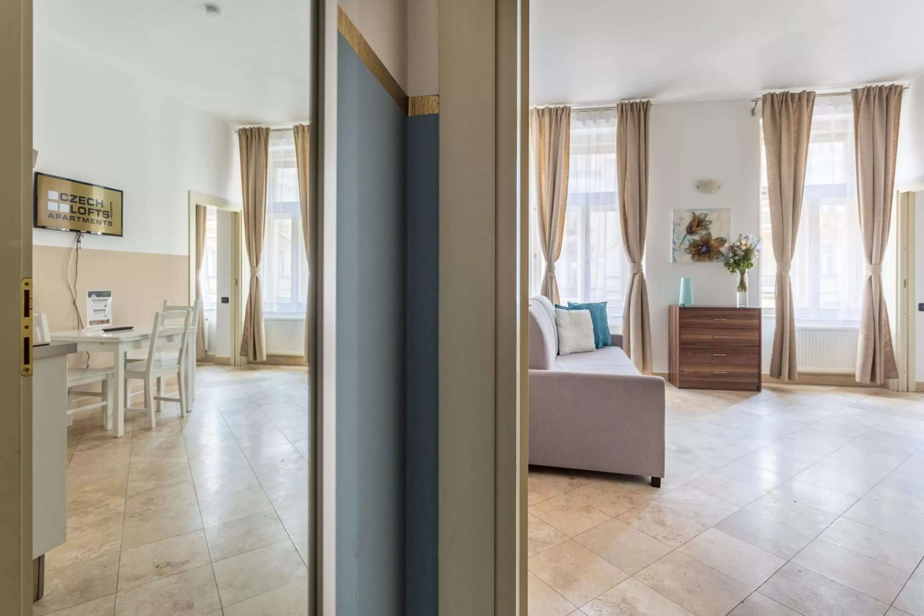 Living room in Legerova 33 Apartments