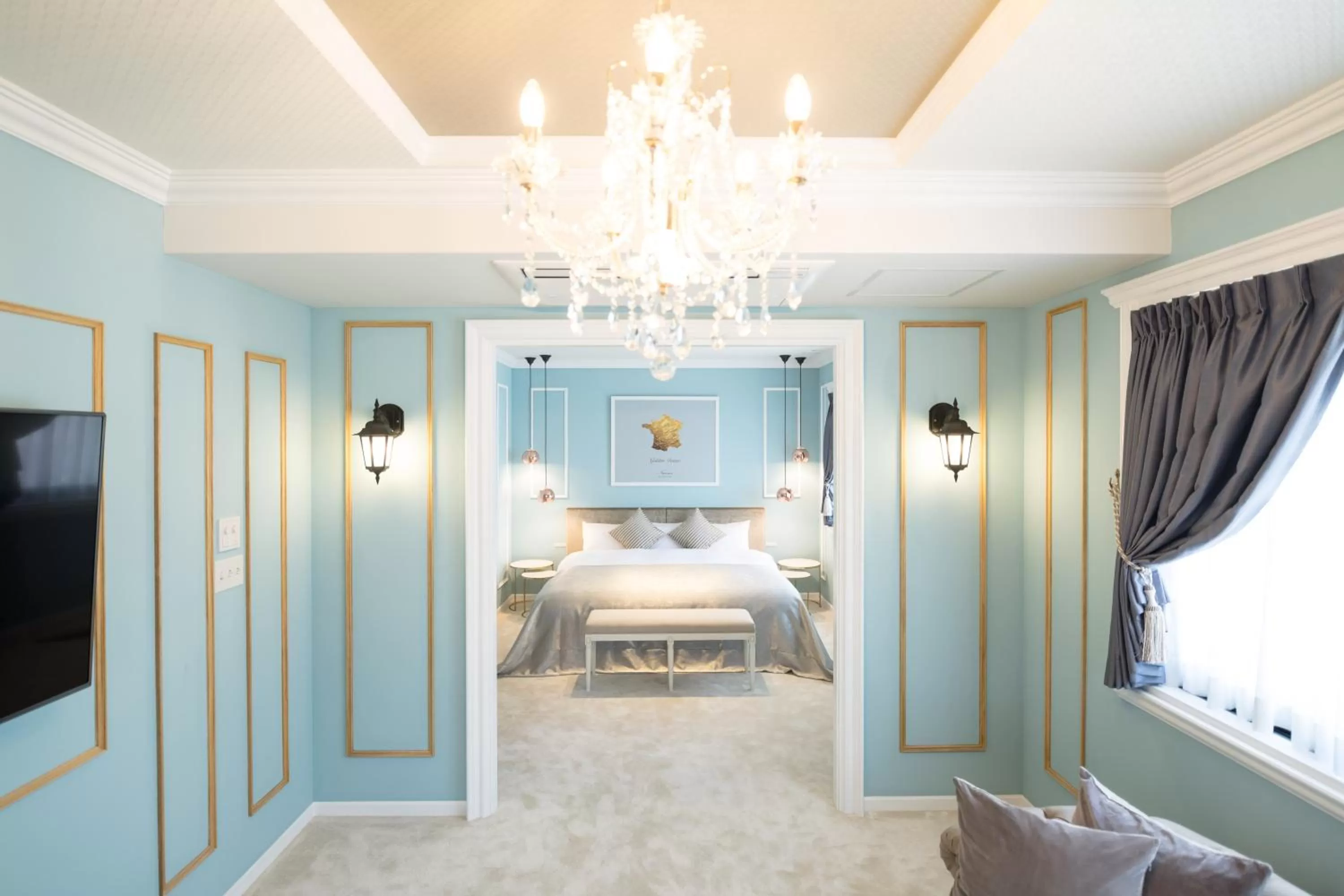 Living room, Bed in HOTEL SHIKISAI KYOTO