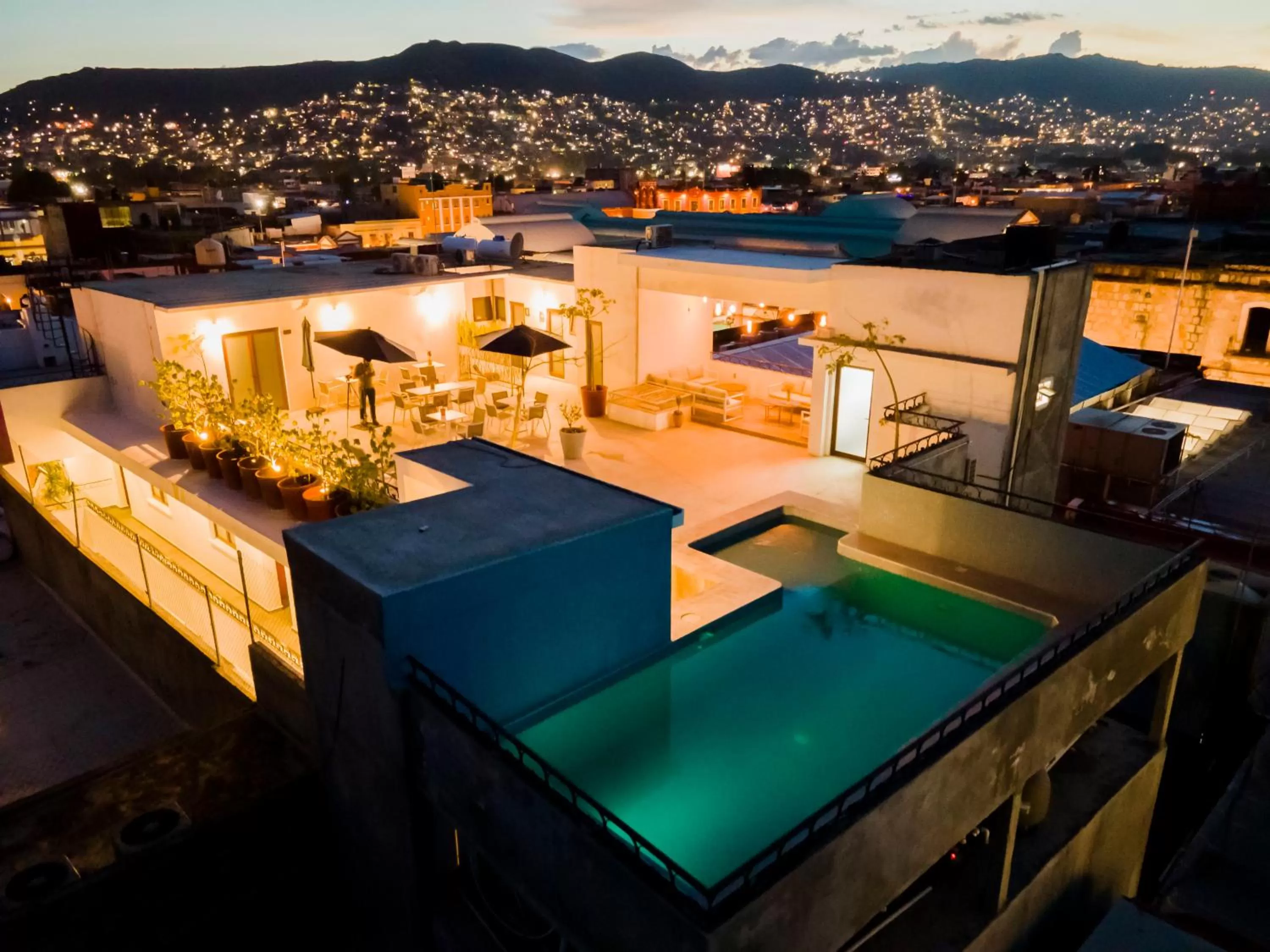 Pool view in Suites de La Parra