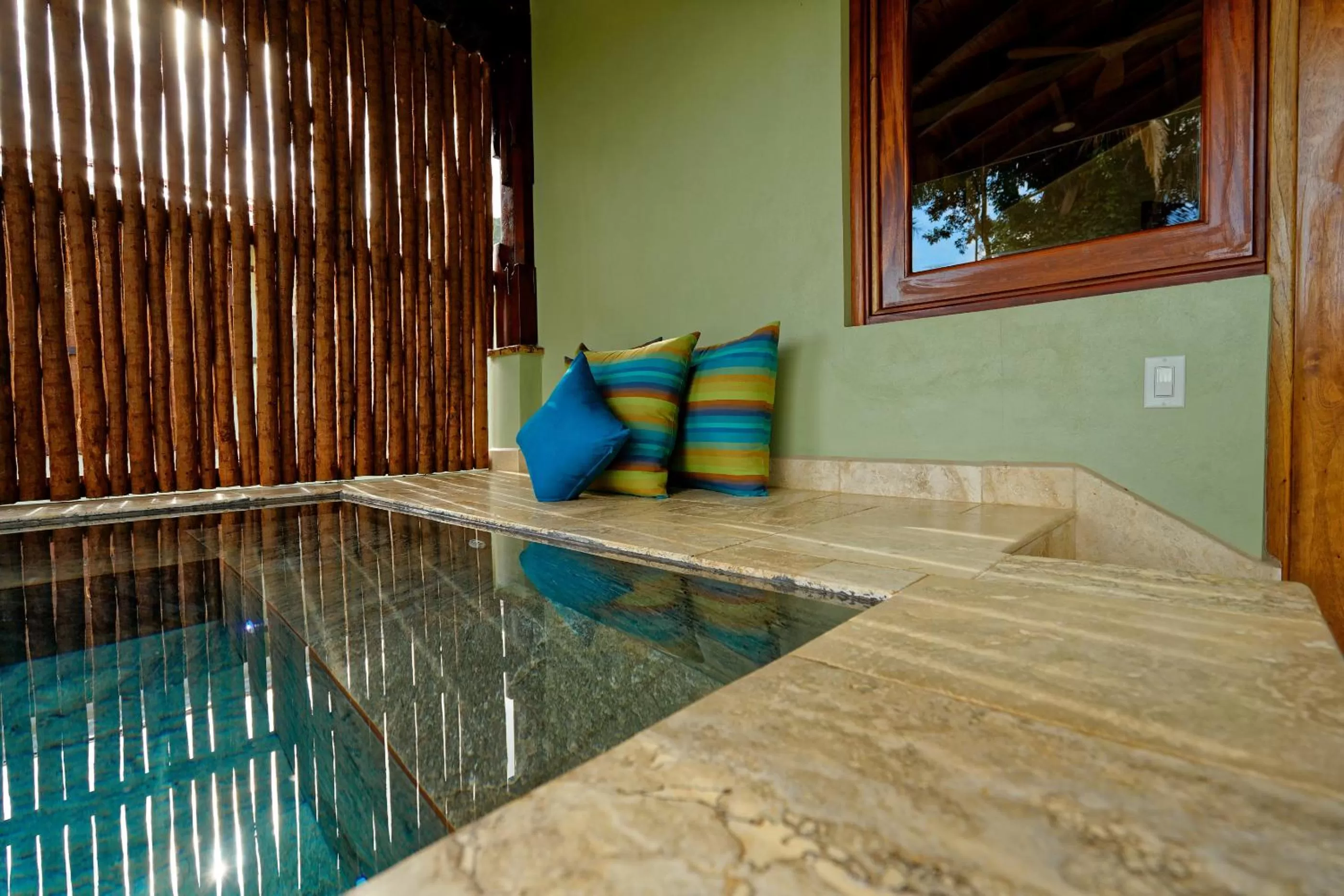 Pool view in Sleeping Giant Rainforest Lodge