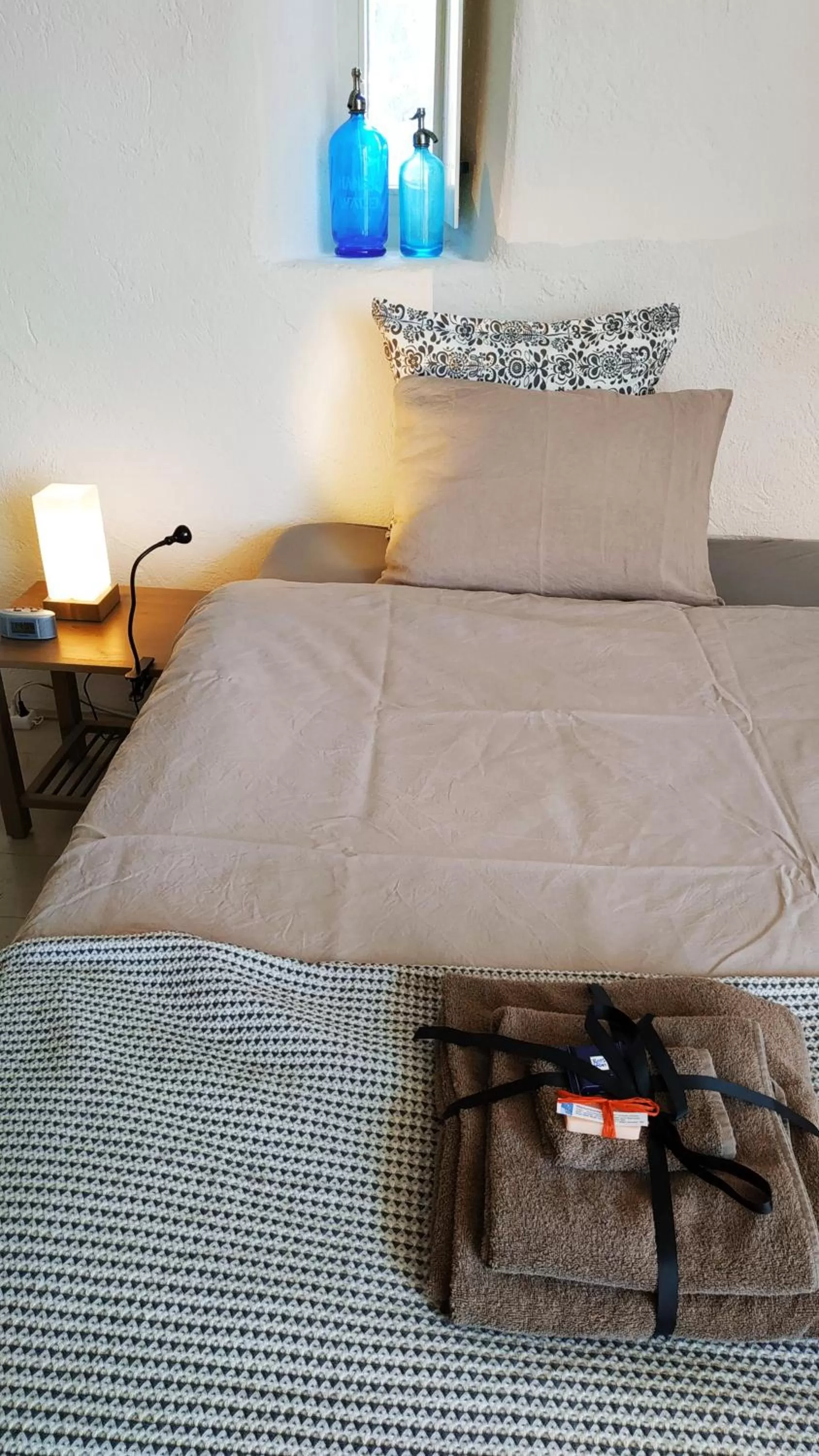 Bed in Blue Wall BnB