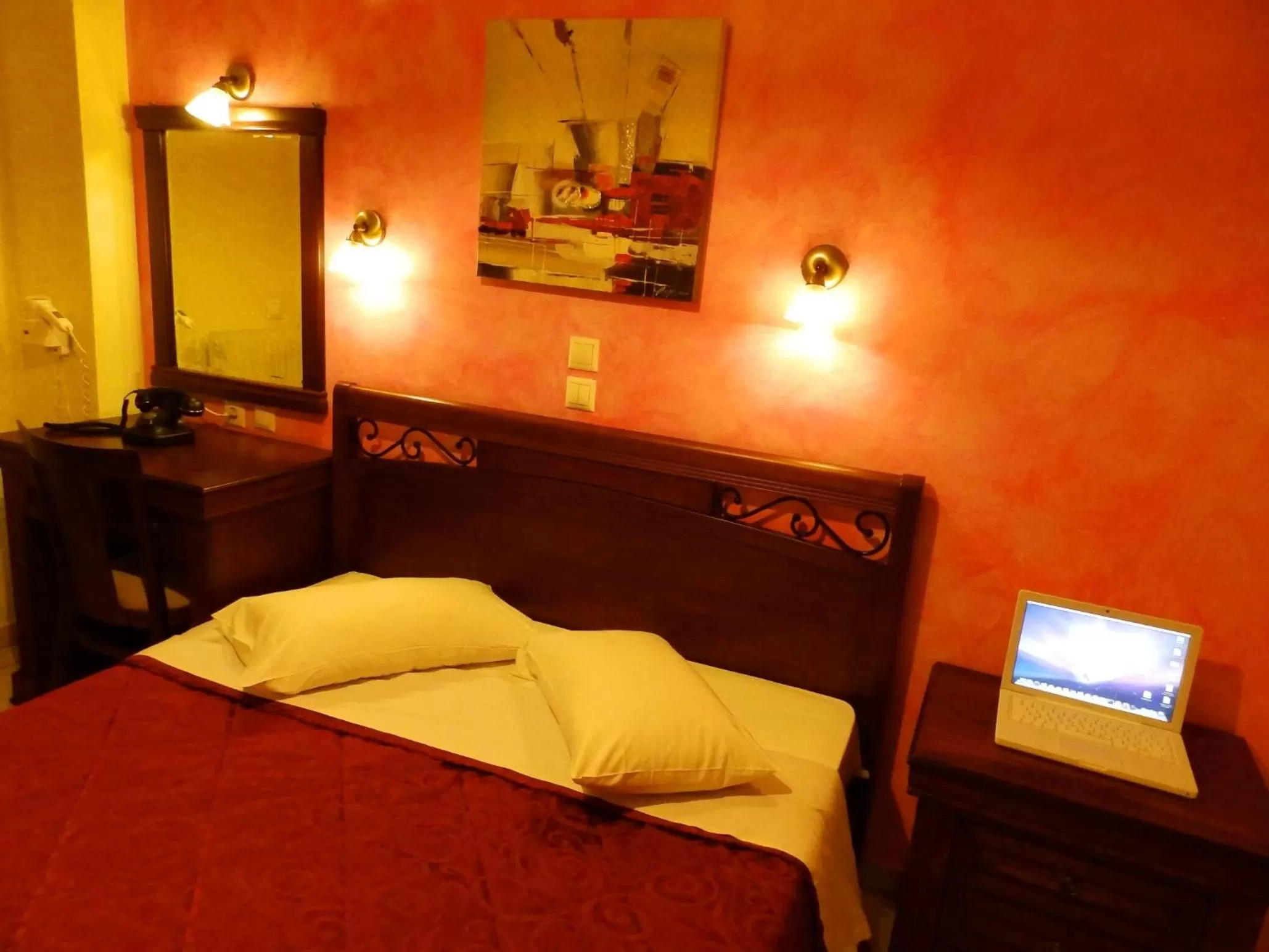 Bed in Pergamos Hotel