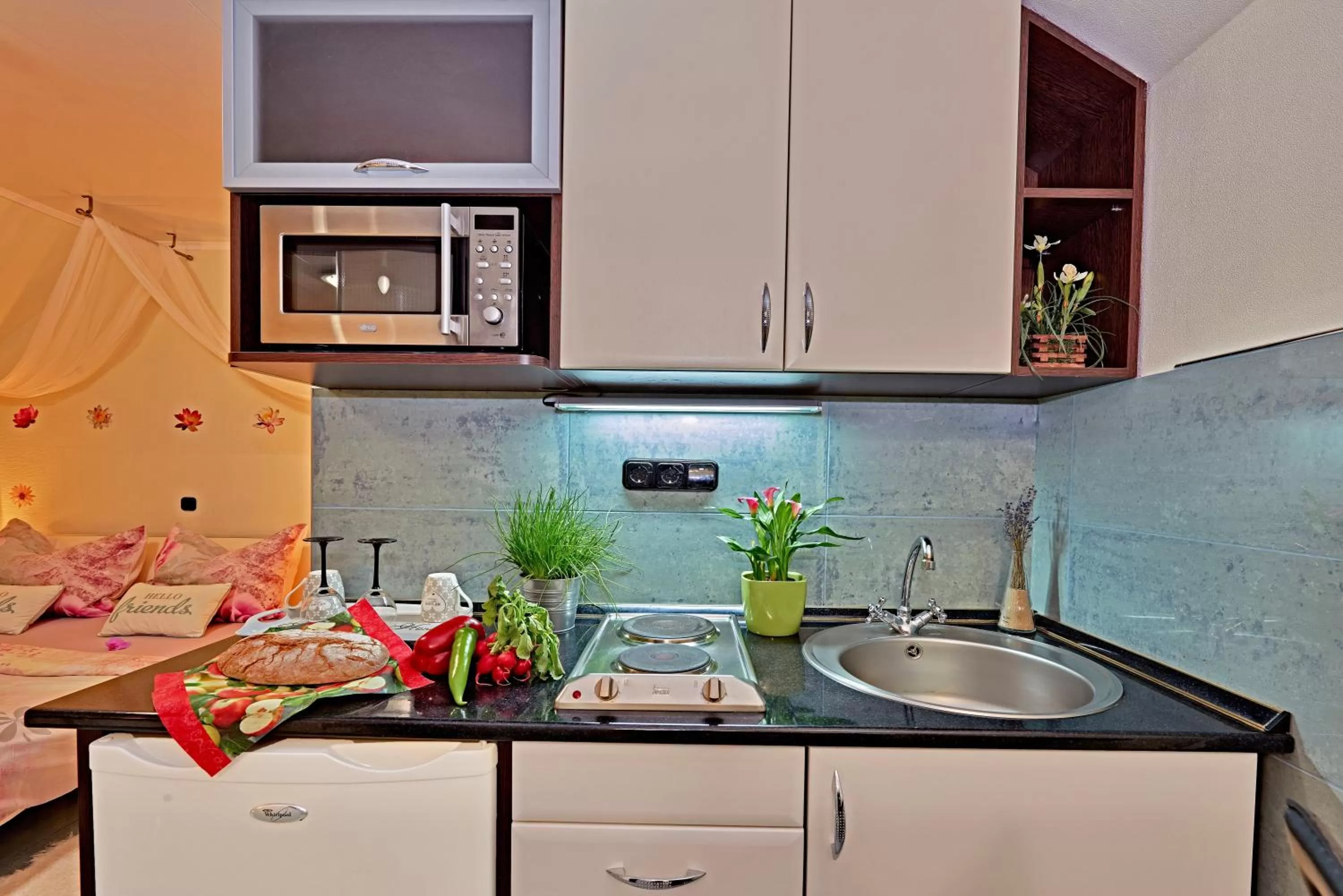 Kitchen or kitchenette in Vintiamo Apartmanok