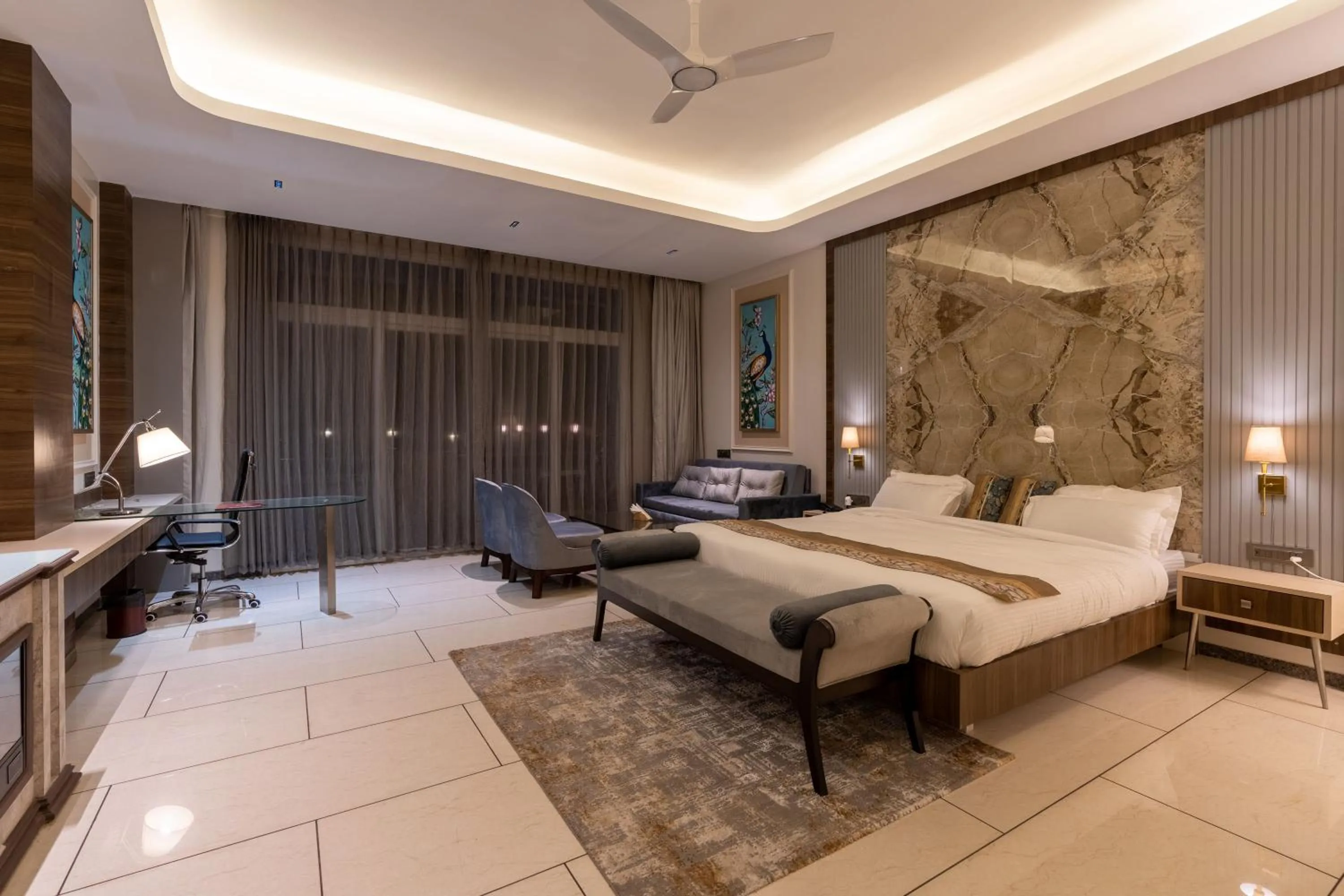 Bed in Mountain Creek Villa Udaipur