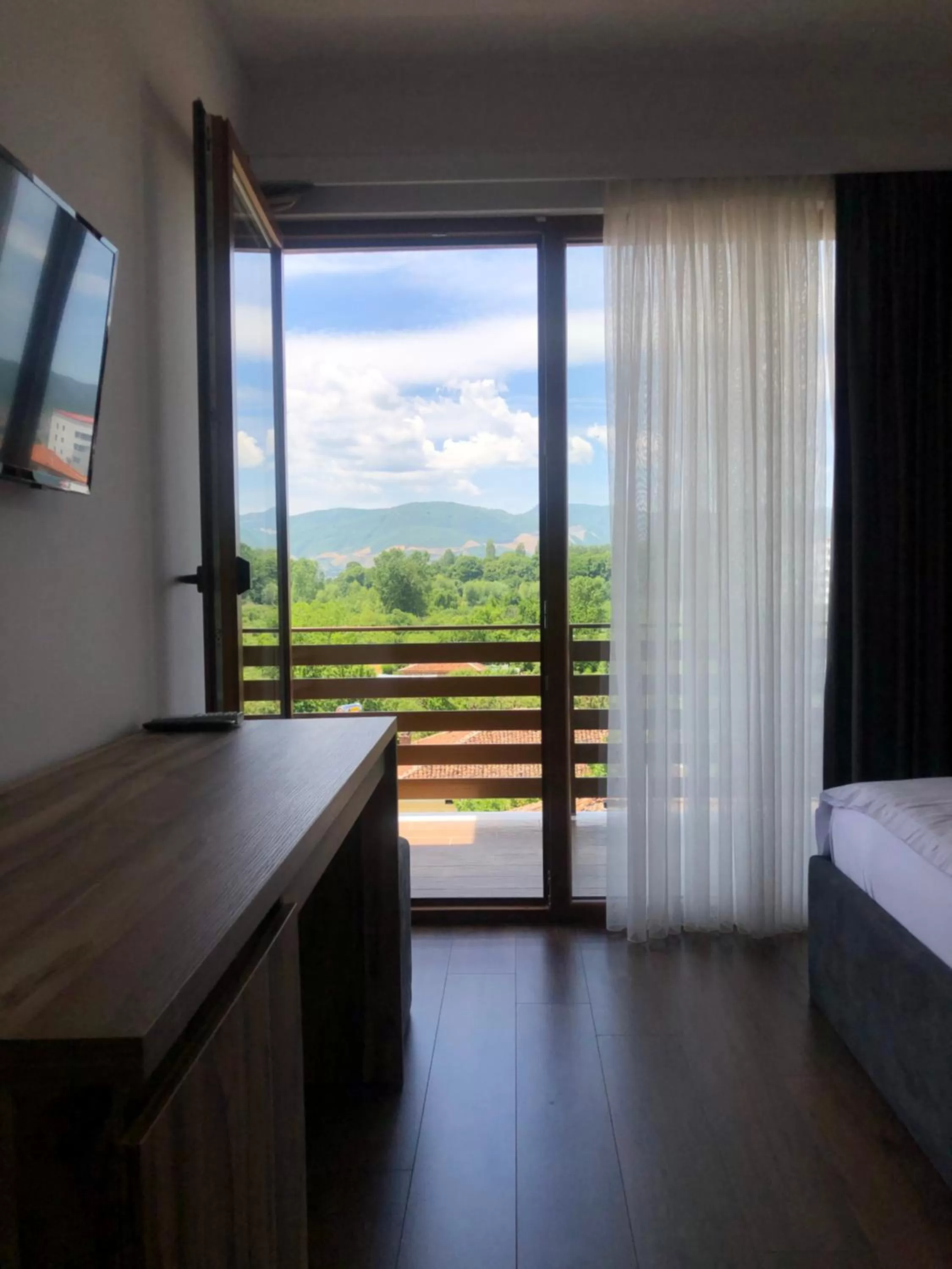 Balcony/Terrace, Mountain View in Grand Hotel Pogradec