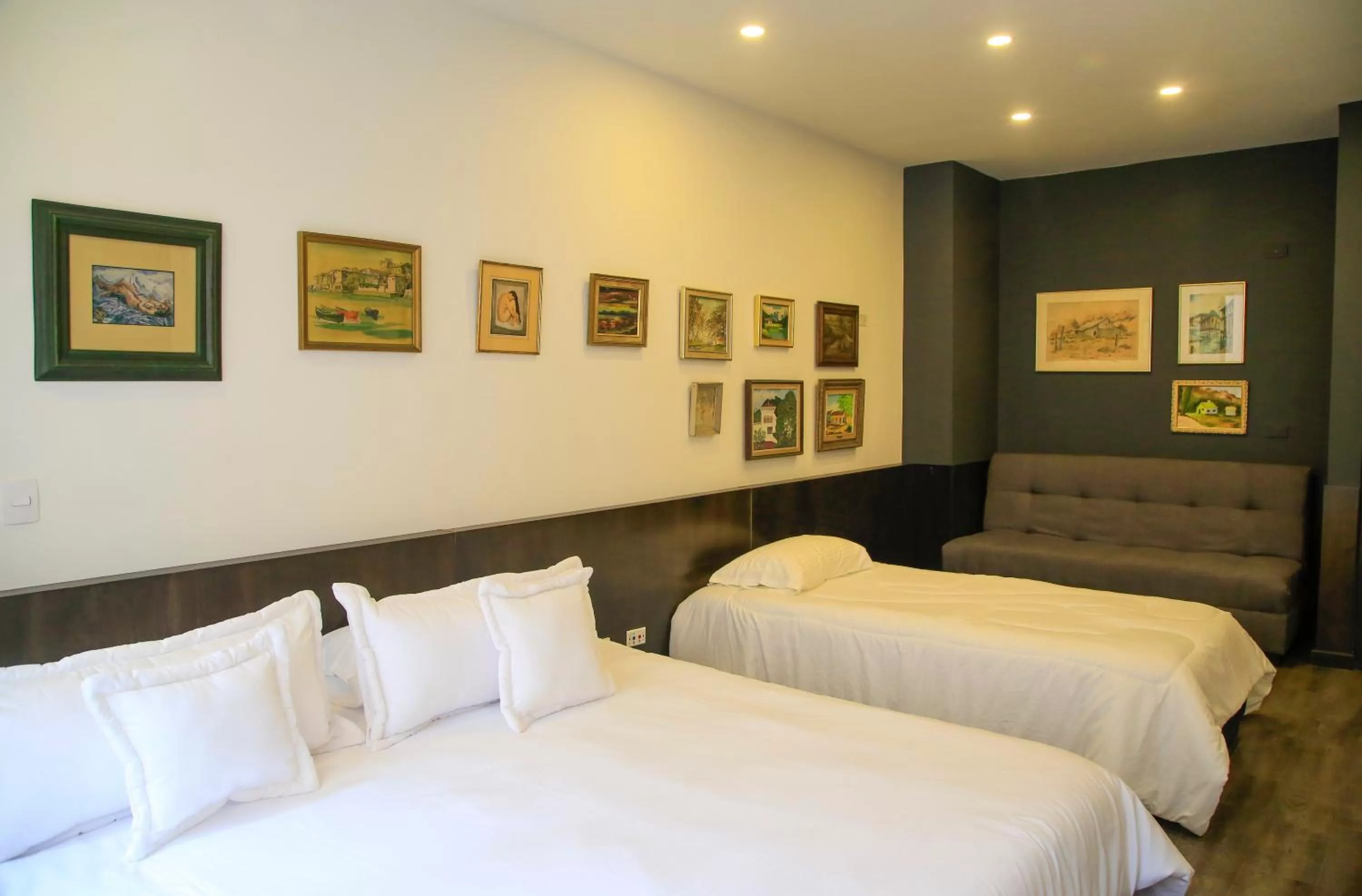 Bed in Hotel Museo San Moritz